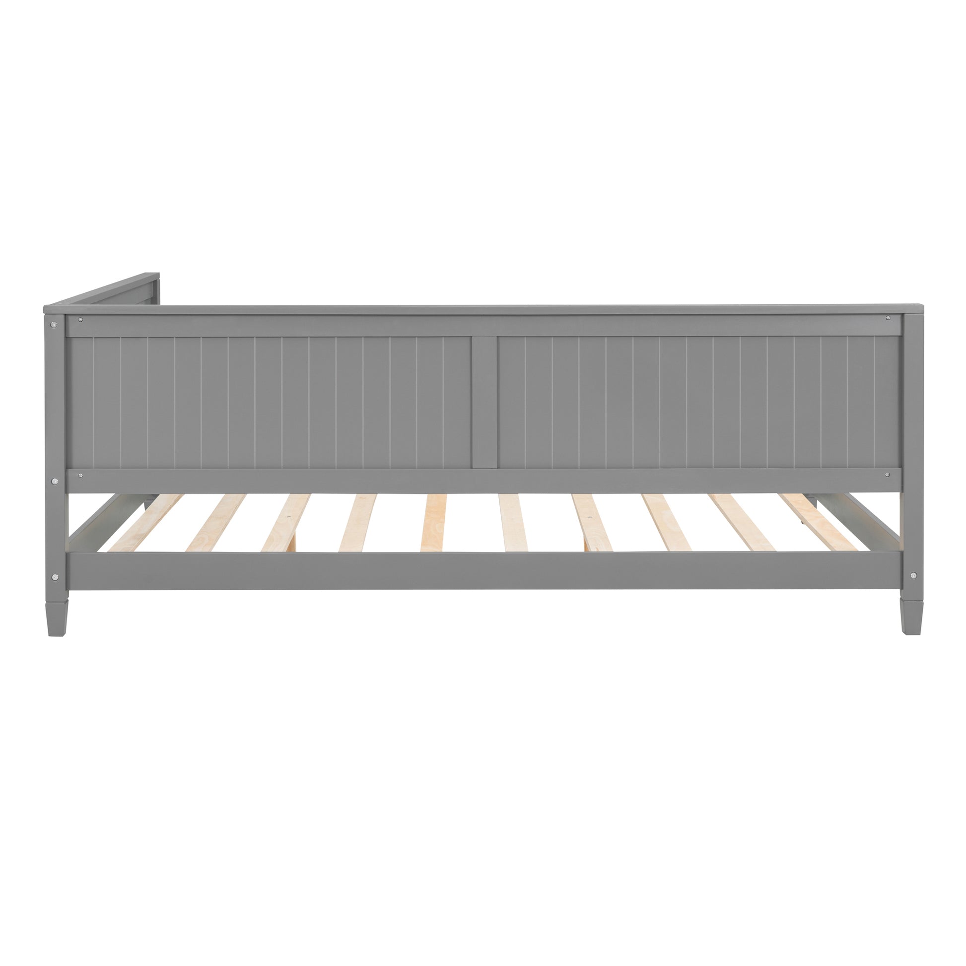 Full Size Wood Daybed/Sofa Bed, Gray - Abrihome