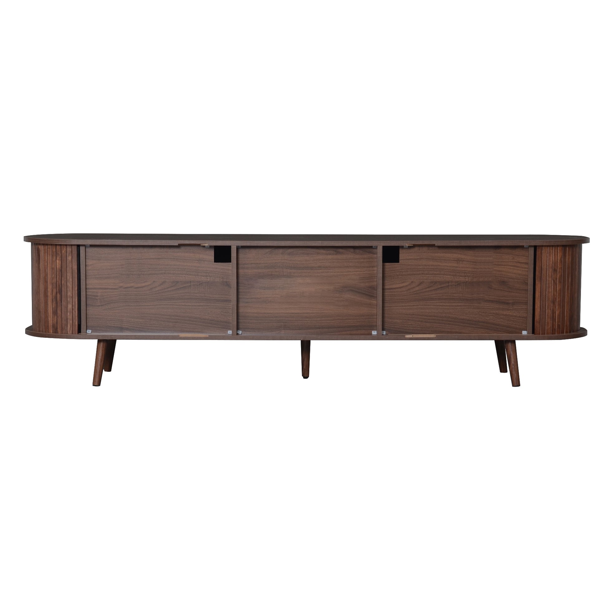 Mid-Century Modern TV Stand for 80' TV, Entertainment Center with Storage for Living Room, Bedroom, Media Console Table with 2 Drawers - Abrihome