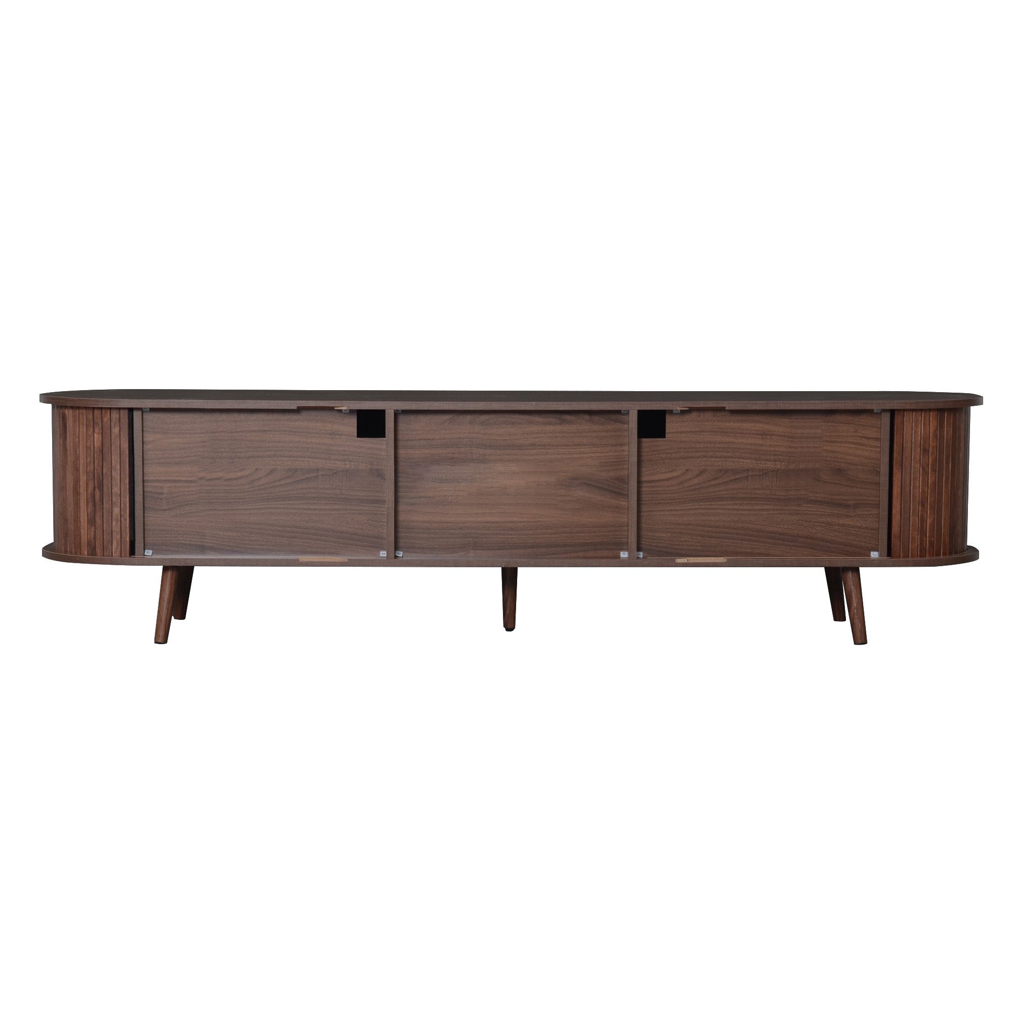 Mid-Century Modern TV Stand for 80' TV, Entertainment Center with Storage for Living Room, Bedroom, Media Console Table with 2 Drawers - Abrihome