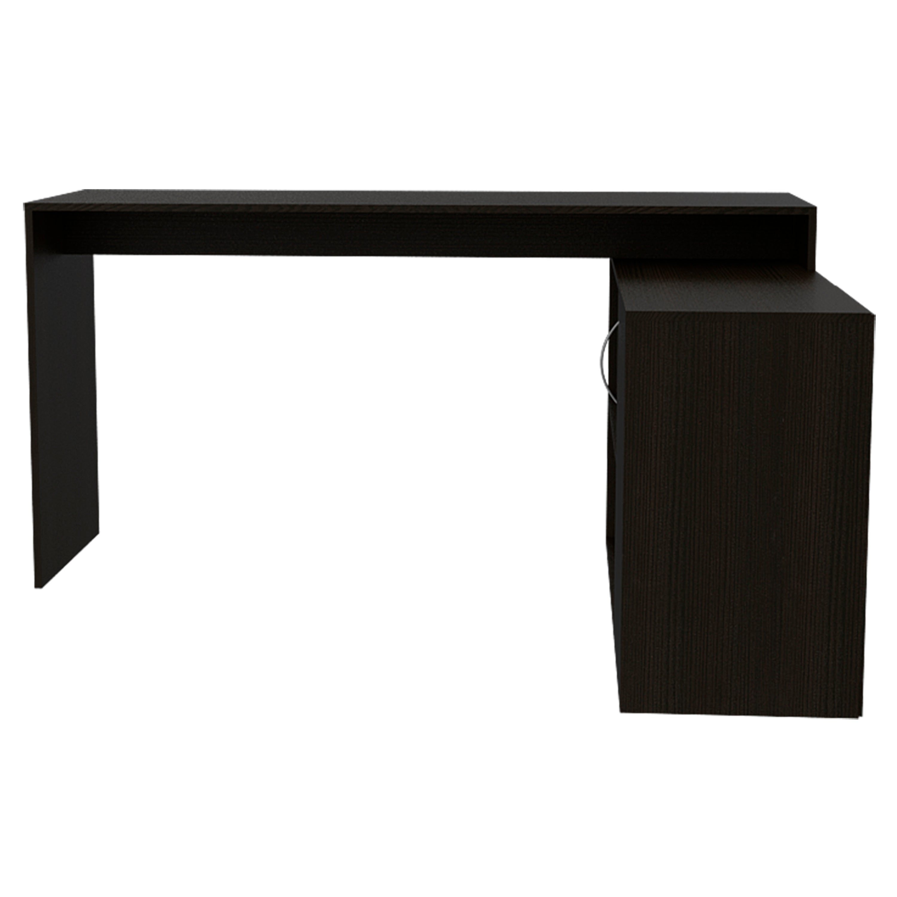 Axis Modern L-Shaped Computer Desk with Open & Closed Storages -Black