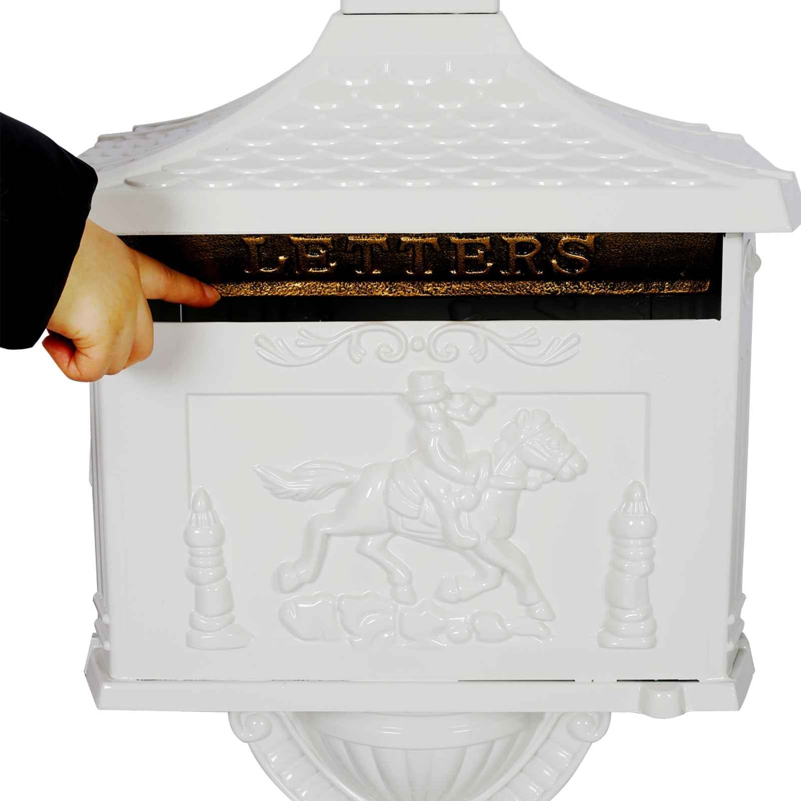 Cast Aluminum Mail Box,Postal Box , Mailbox Color White