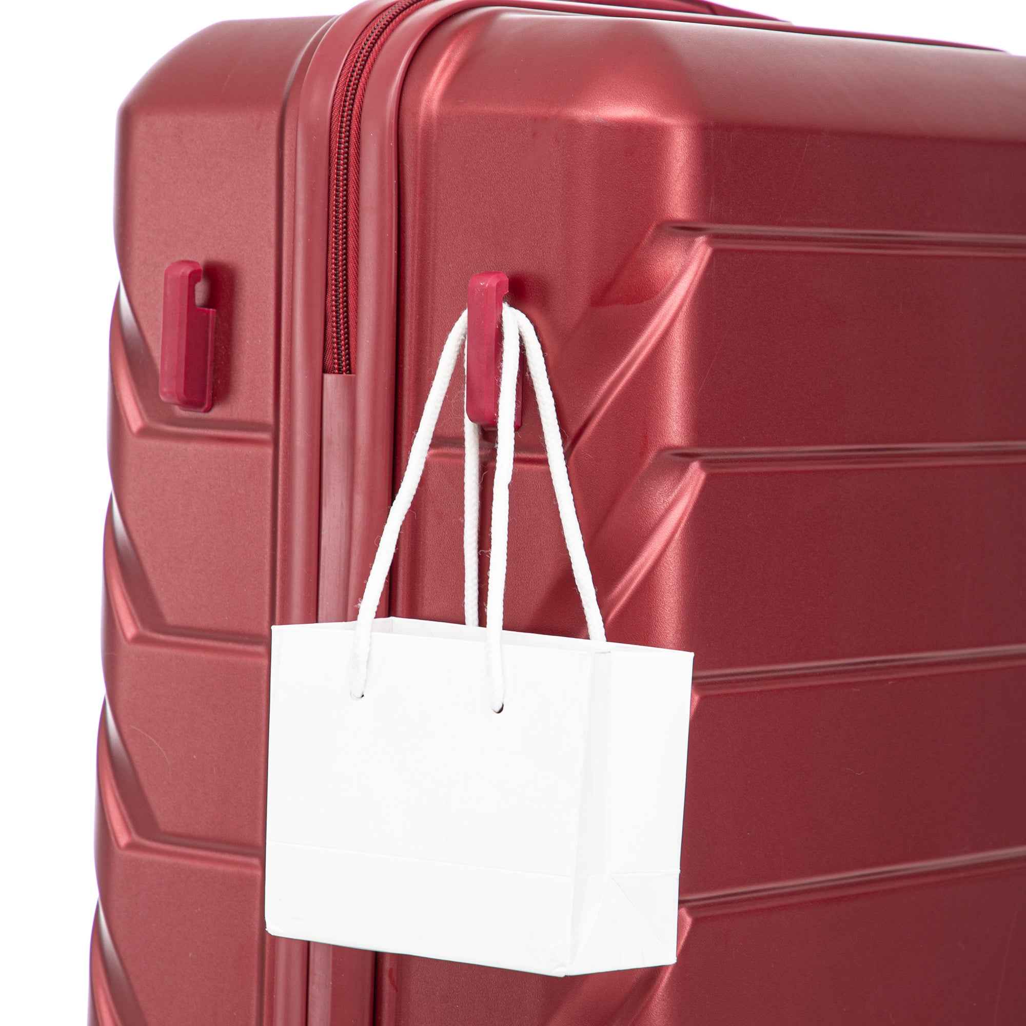 Set 3PCs 20'/24'/28' ABS Spinner Wheel Luggage, Matching Color, with Combination Lock - Wine Red