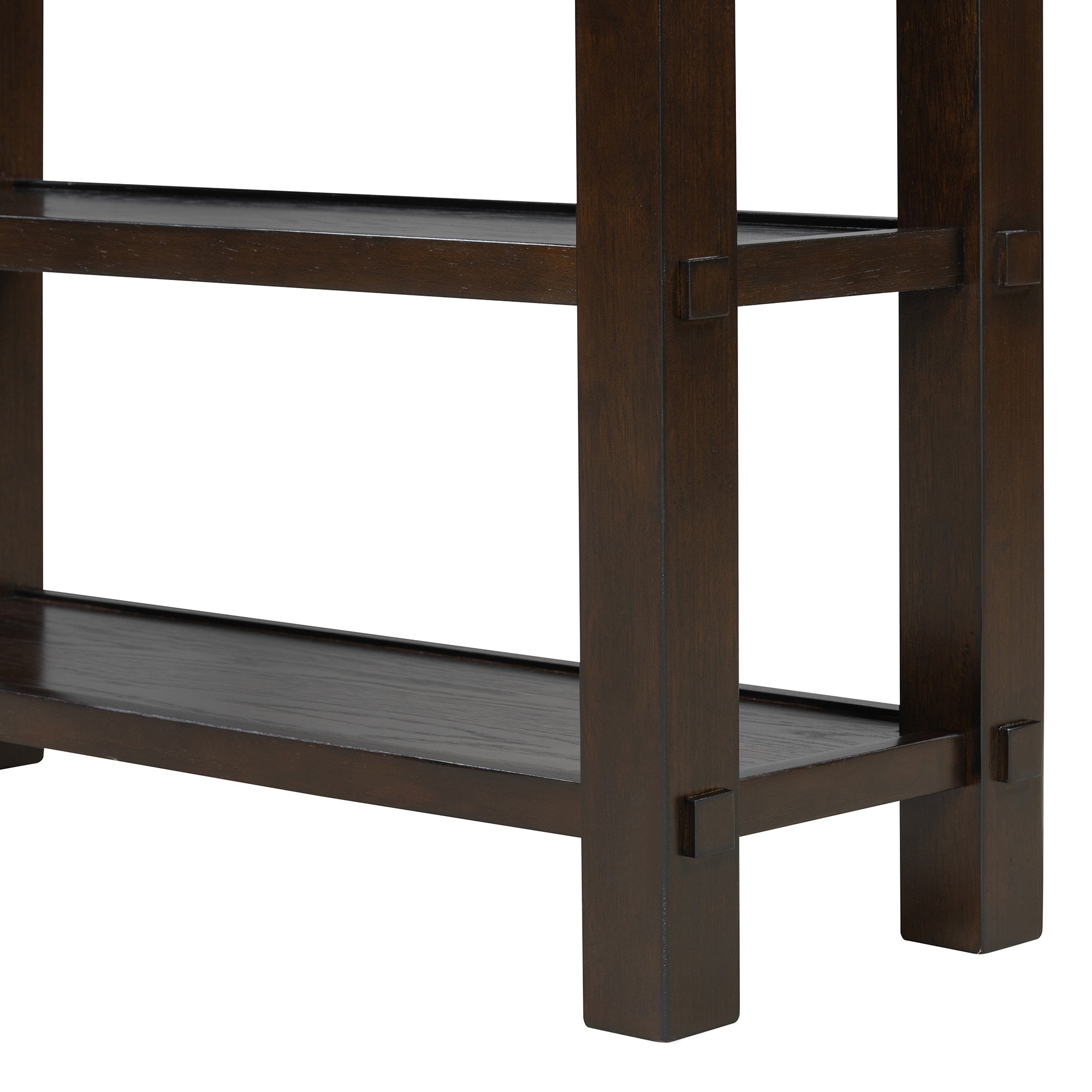 TREXM Retro Console Table with Drawer and Two Sturdy Shelves for Entryway, Living Room (Espresso)