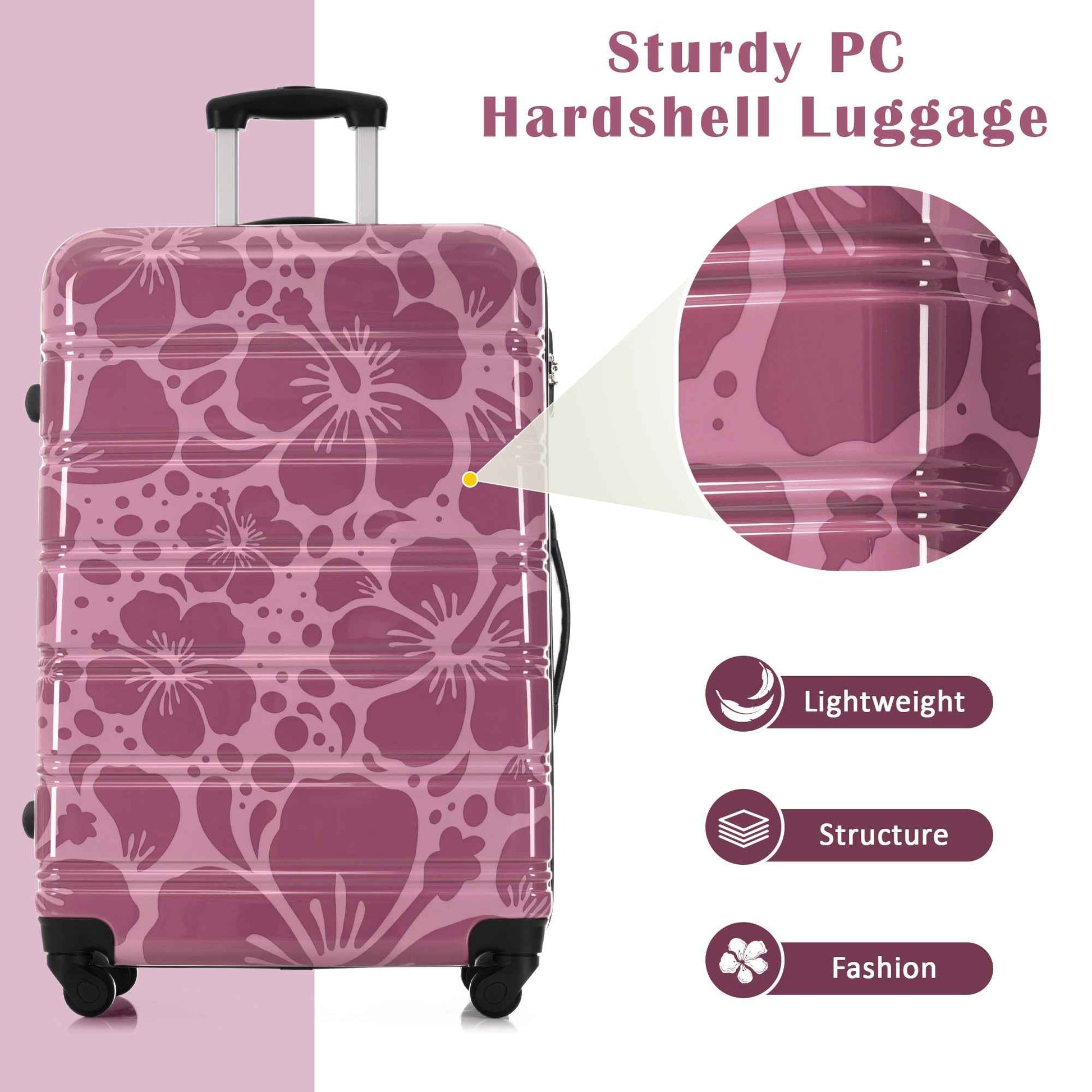 Hardshell Luggage Sets 3 pcs Spinner Suitcase with TSA Lock Lightweight-20'+24'+28' Luggages