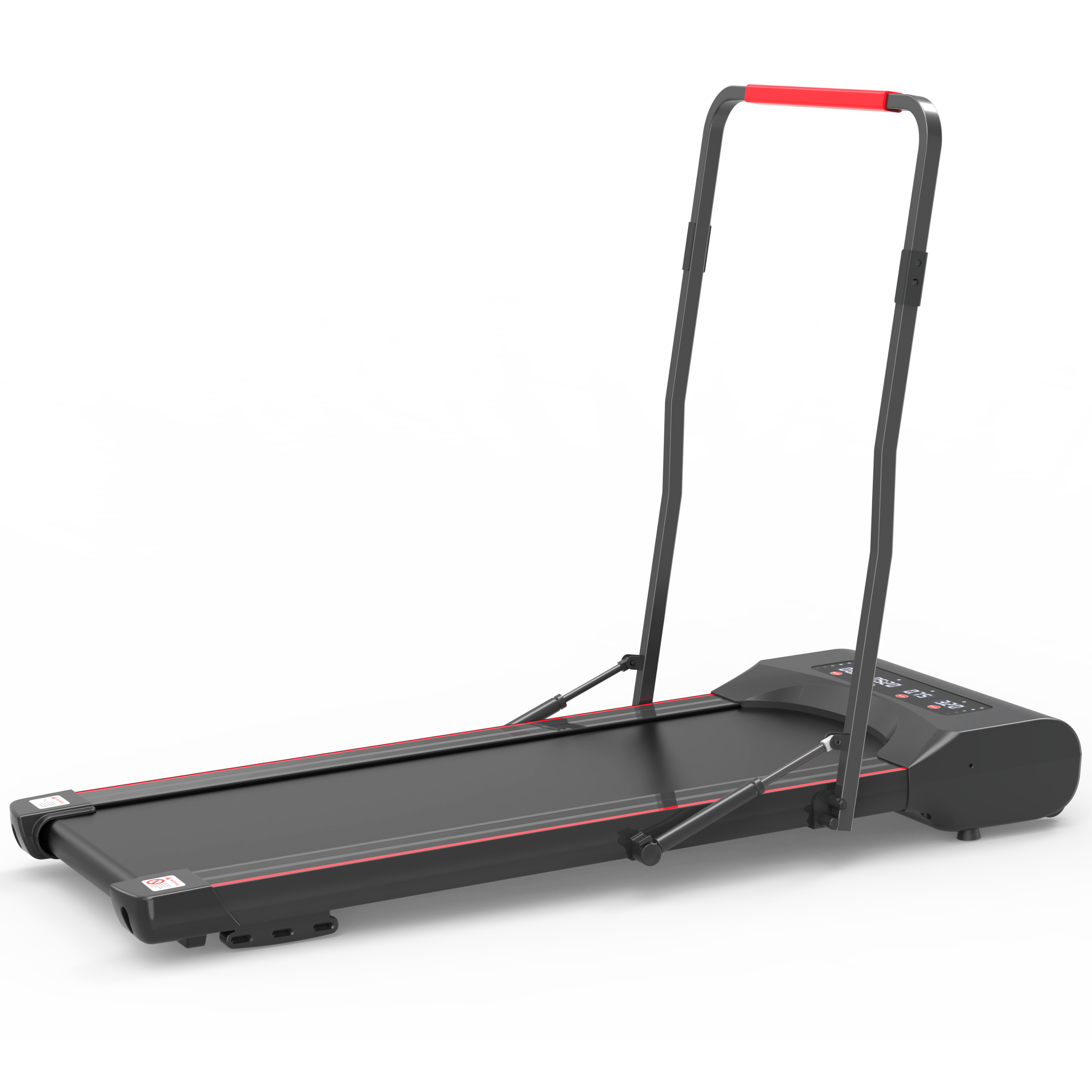 Under Desk Walking Pad Treadmill Foldable with Handlebar Remote Controll, 300 LB Capacity