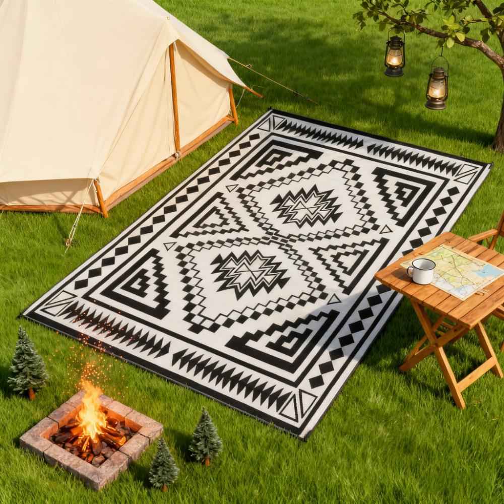 Outdoor Rug,Reversible Outdoor Rug, Waterproof Plastic Straw with Carry Bag