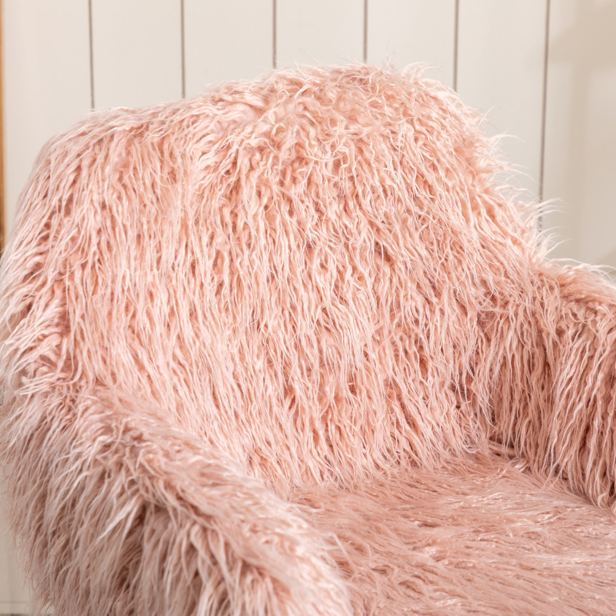 HengMing Modern Faux fur home  office chair, fluffy chair for girls, makeup vanity Chair