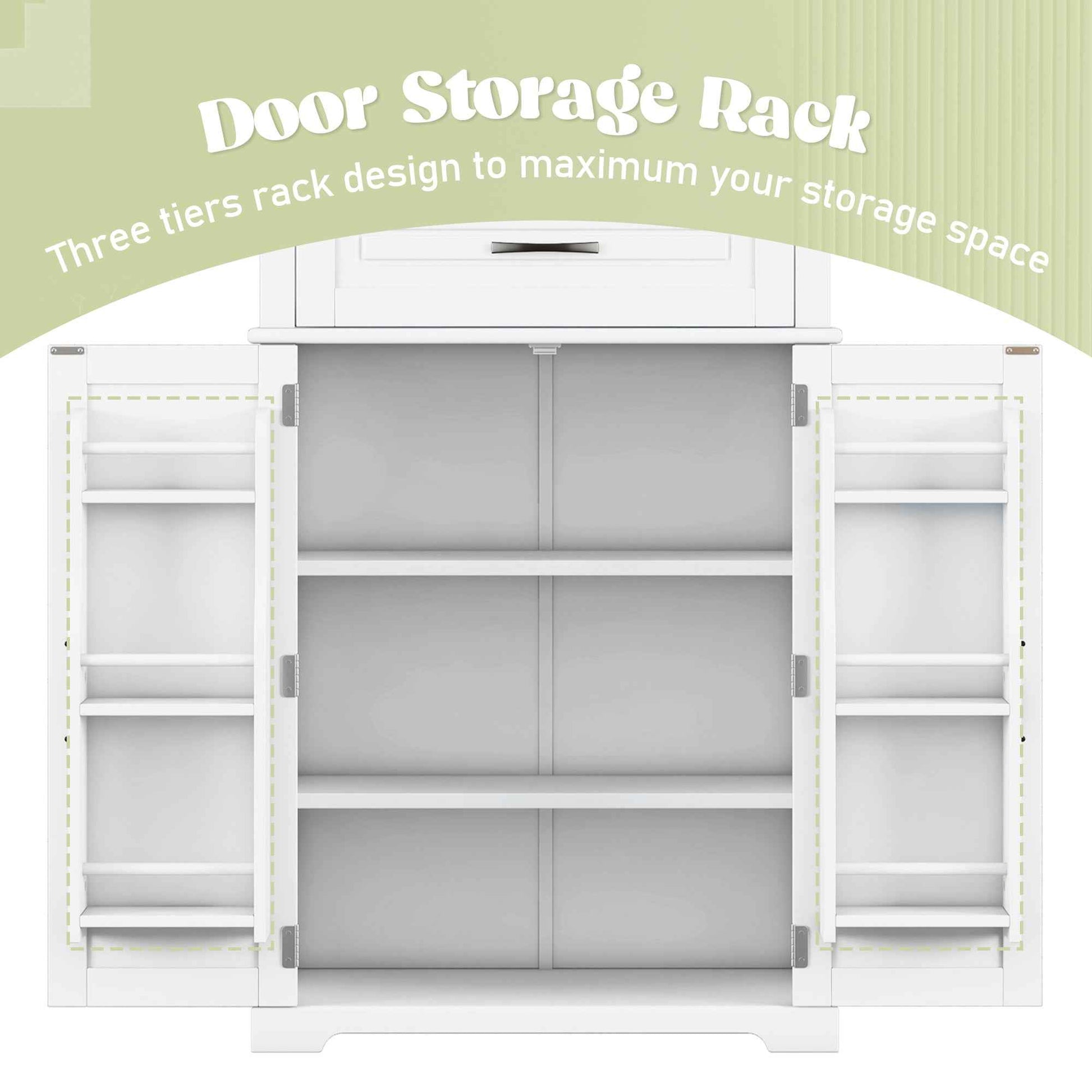 Bathroom Storage Cabinet with Multi-Functional Storage Space, Drawer with Slide Rails, Adjustable Shelf, White MDF