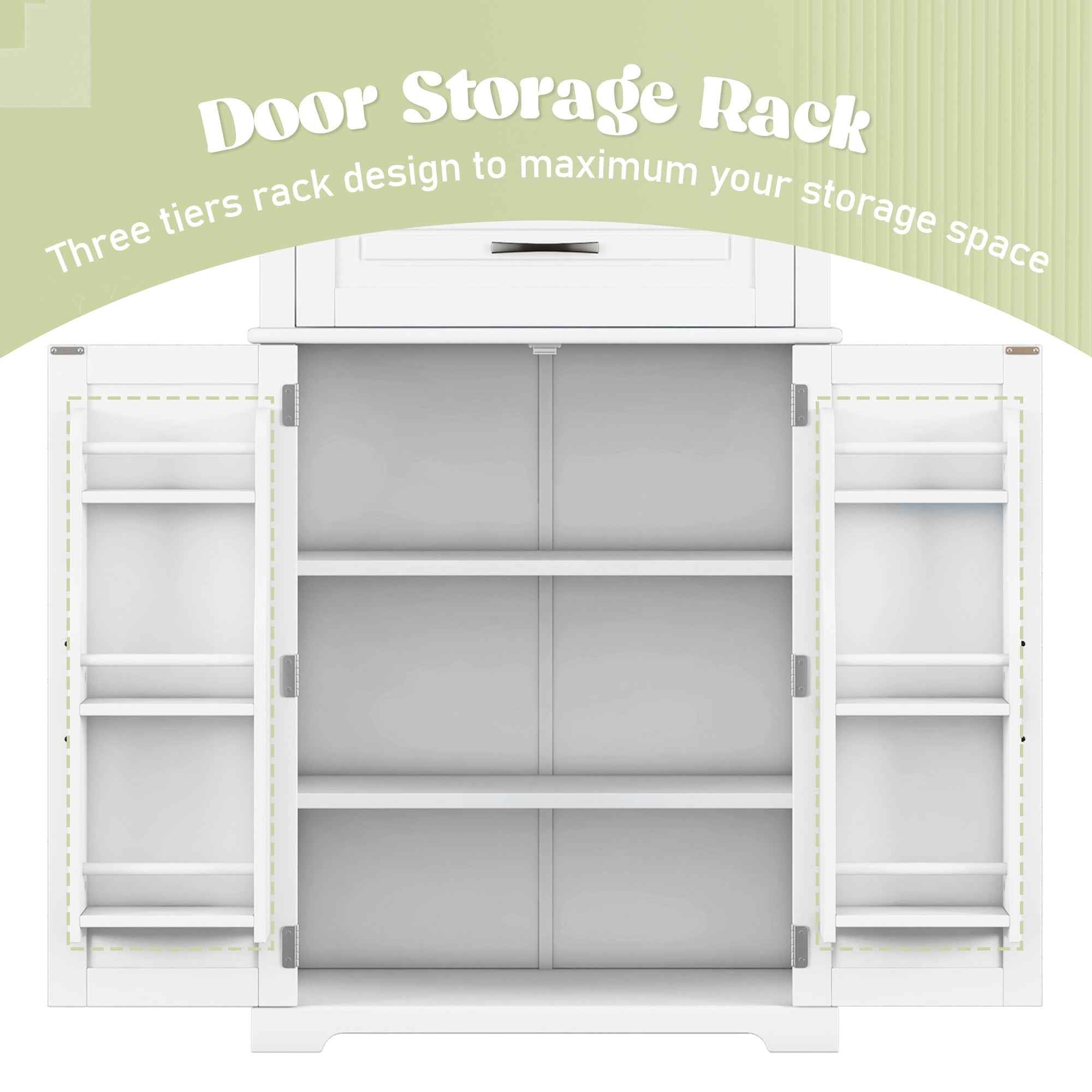 Bathroom Storage Cabinet with Multi-Functional Storage Space, Drawer with Slide Rails, Adjustable Shelf, White MDF