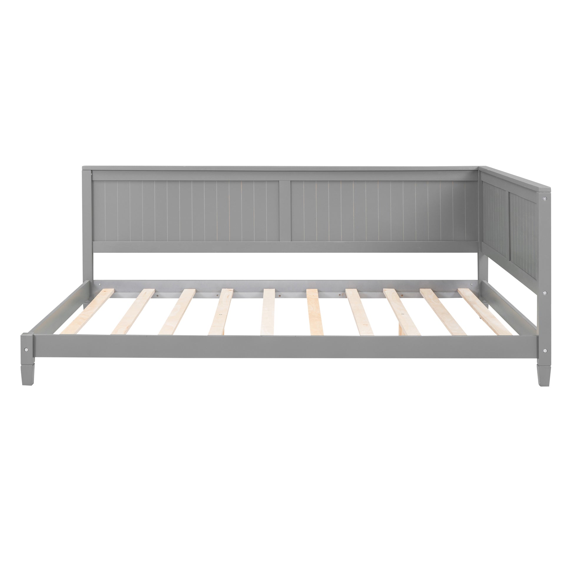 Full Size Wood Daybed/Sofa Bed, Gray - Abrihome