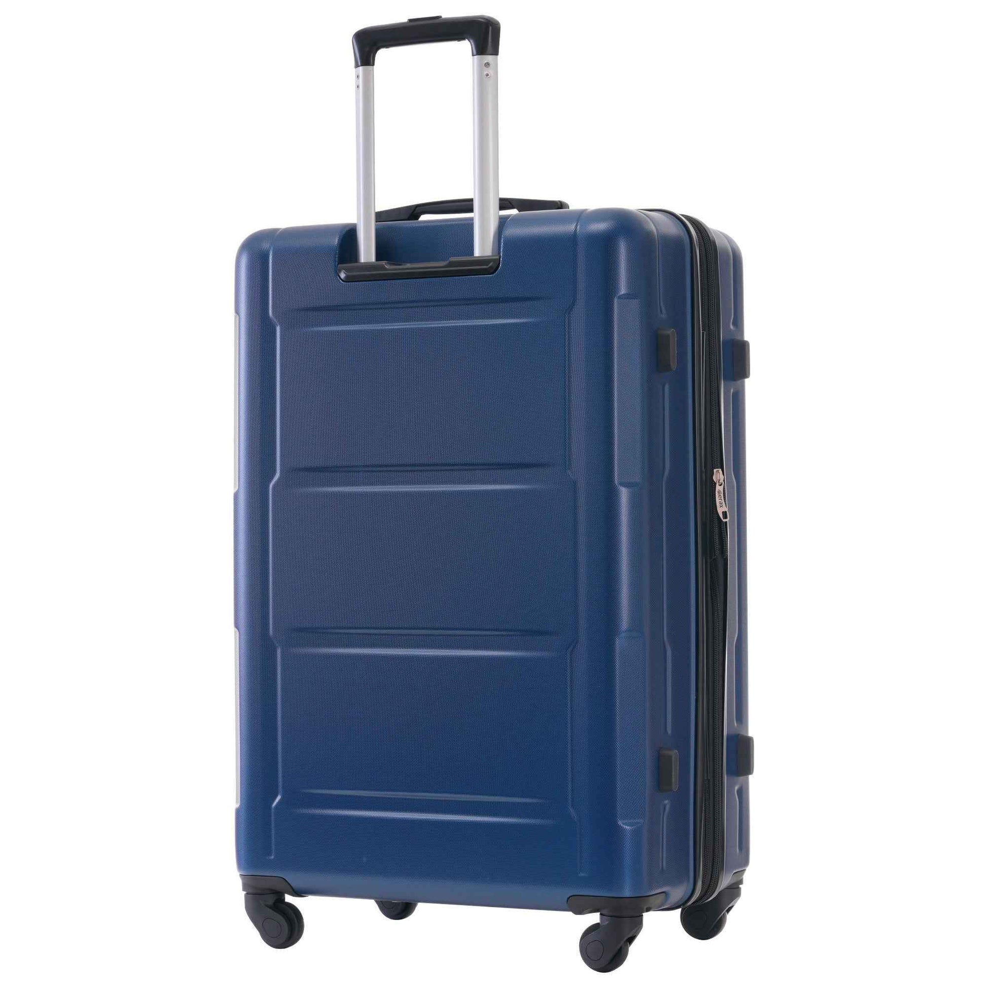 Expandable Spinner Wheels 2 Piece Luggage Set with TSA Lock, Blue, ABS Material, 20inch+28inch