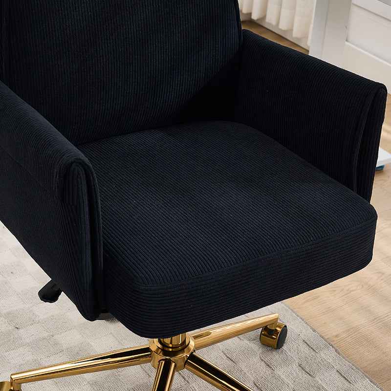 Mid-back liftable office chair, striped fabric, and ergonomically designed, is an excellent choice for working, studying or relaxing. The mid-back design provides a better sitting experience.Black