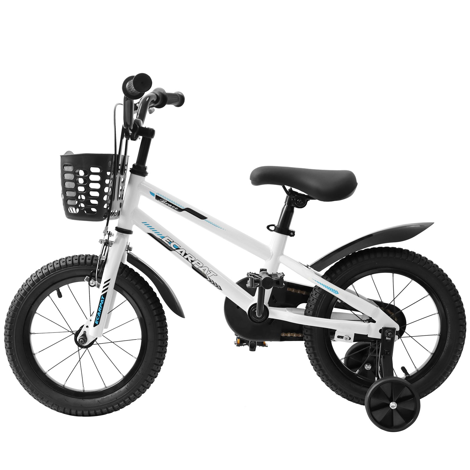 Kids Bike  16 inch for Boys & Girls with Training Wheels,  Freestyle Kids' Bicycle with Bell,Basket and fender.