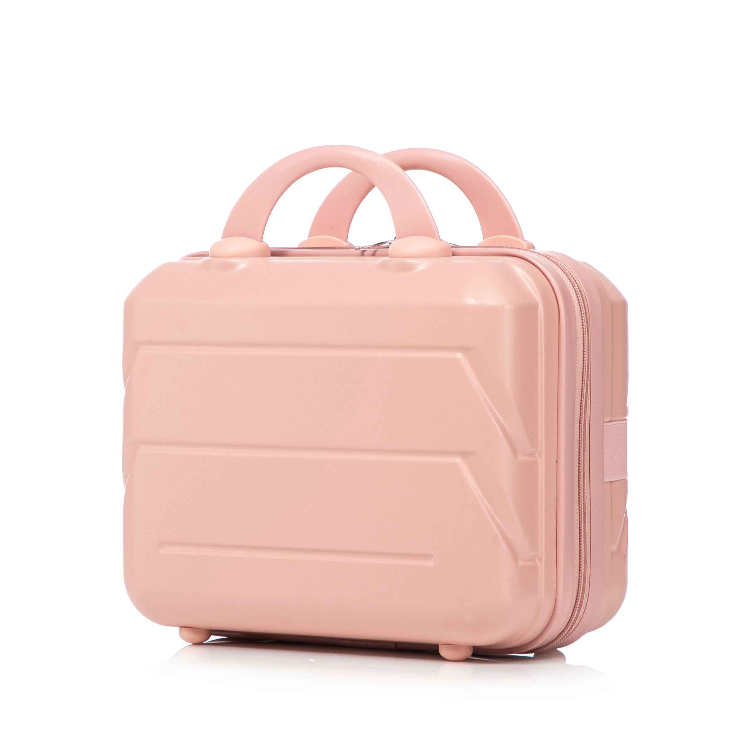 14'/20' 2 pcs/set in ABS Spinner Wheel Luggage, with Combination Lock,14' Cosmetic Case (Pink)