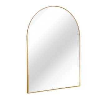 30x36 Inch Gold Metal Framed Arched Bathrrom Mirror for Wall.
