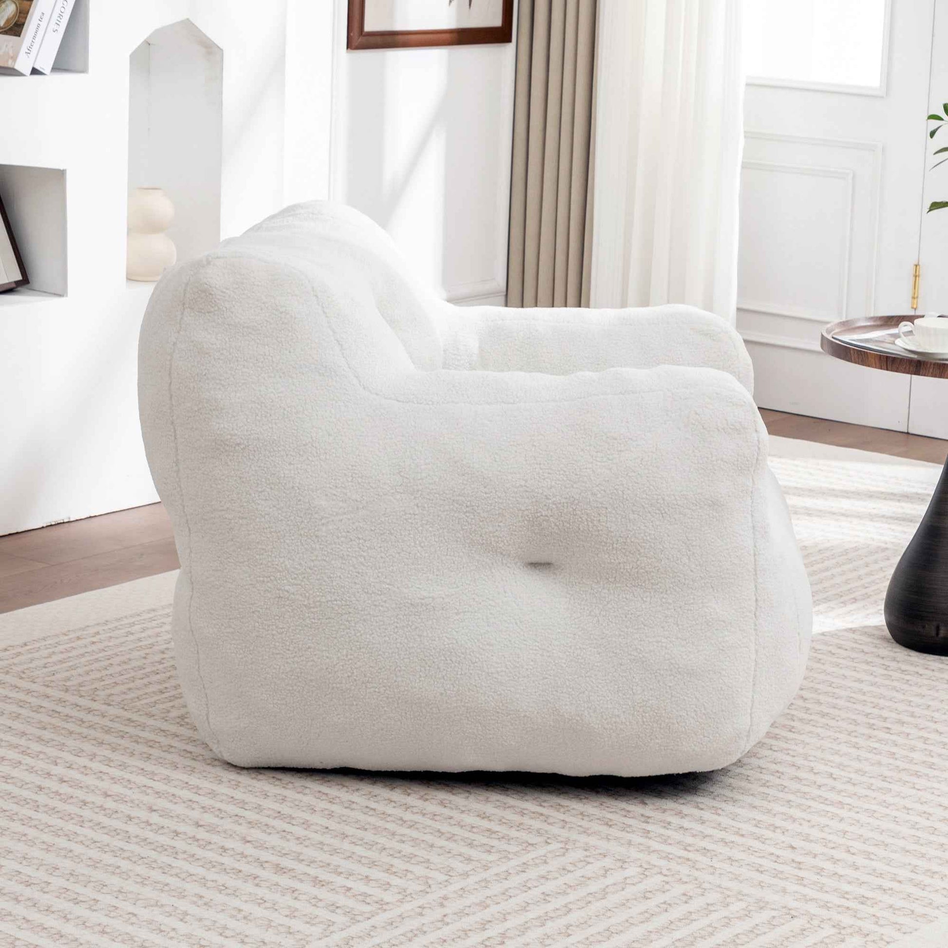 Bean Bag Chair, Bean Bag Sofa Chair with Armrests Stuffed High-Density Foam, Lazy Sofa Comfy Chairs BeanBag Chair for Adults in Living Room,Bedroom Reading