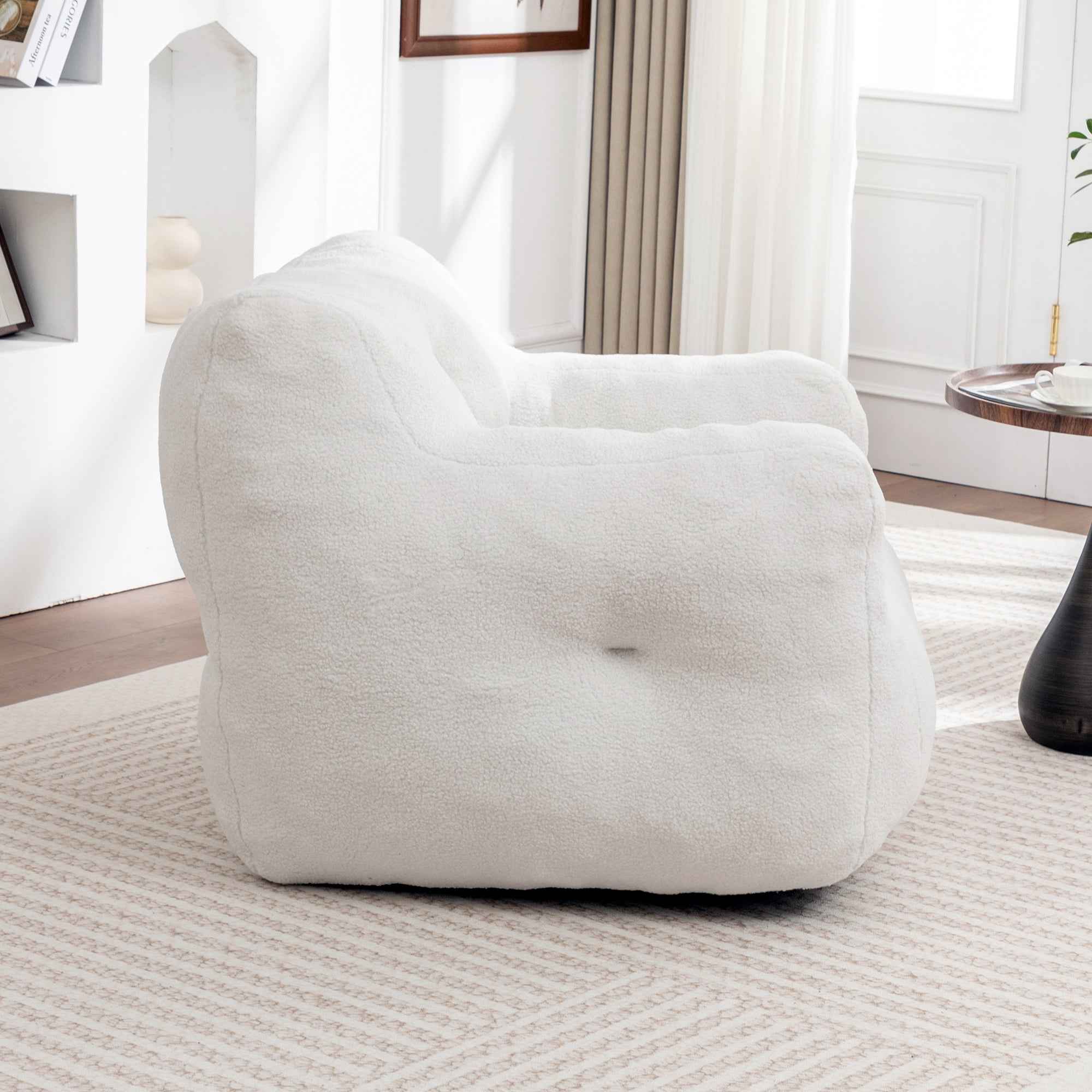Bean Bag Chair, Bean Bag Sofa Chair with Armrests Stuffed High-Density Foam, Lazy Sofa Comfy Chairs BeanBag Chair for Adults in Living Room,Bedroom Reading