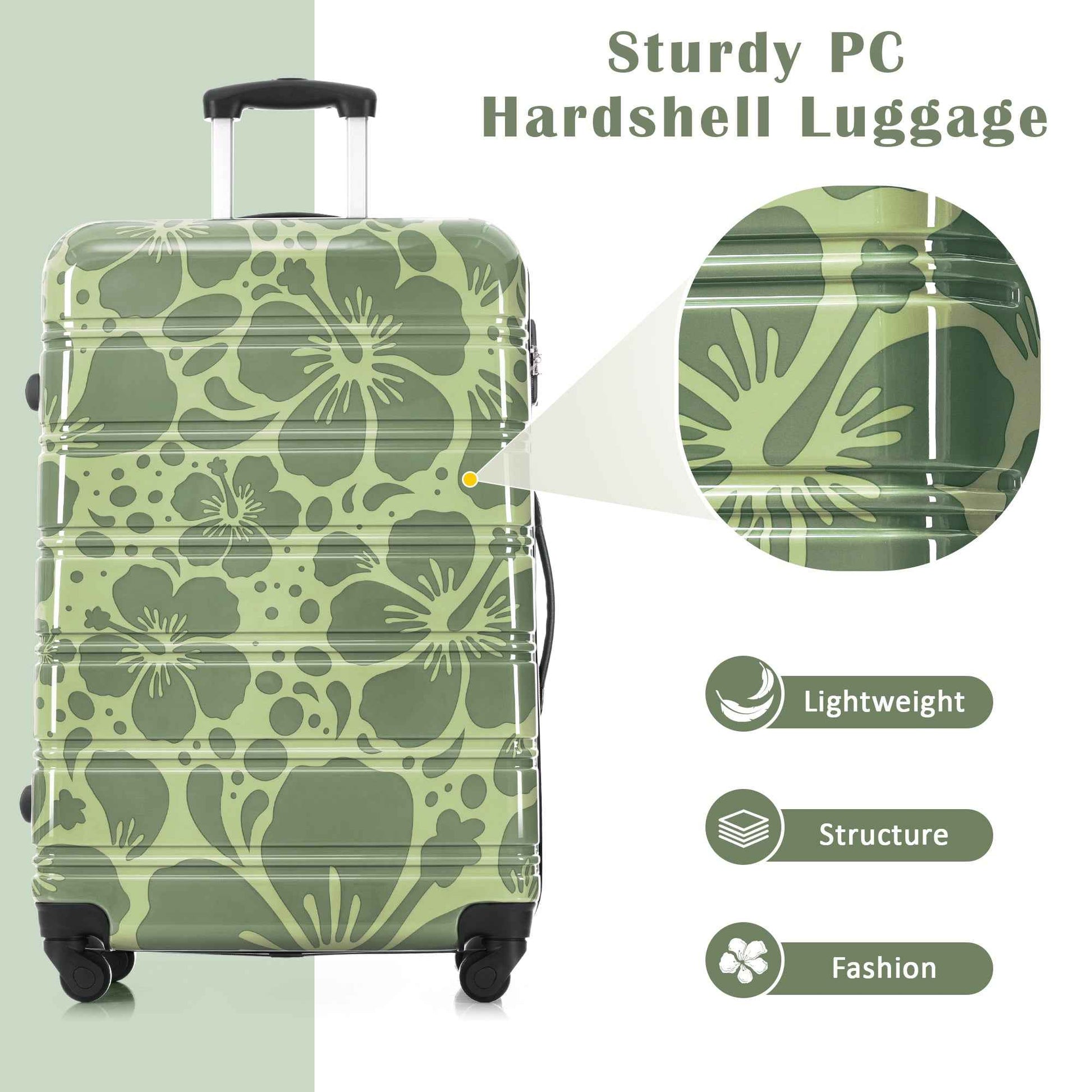 Hardshell Luggage Sets 3 pcs Spinner Suitcase with TSA Lock Lightweight-20'+24'+28' Luggages