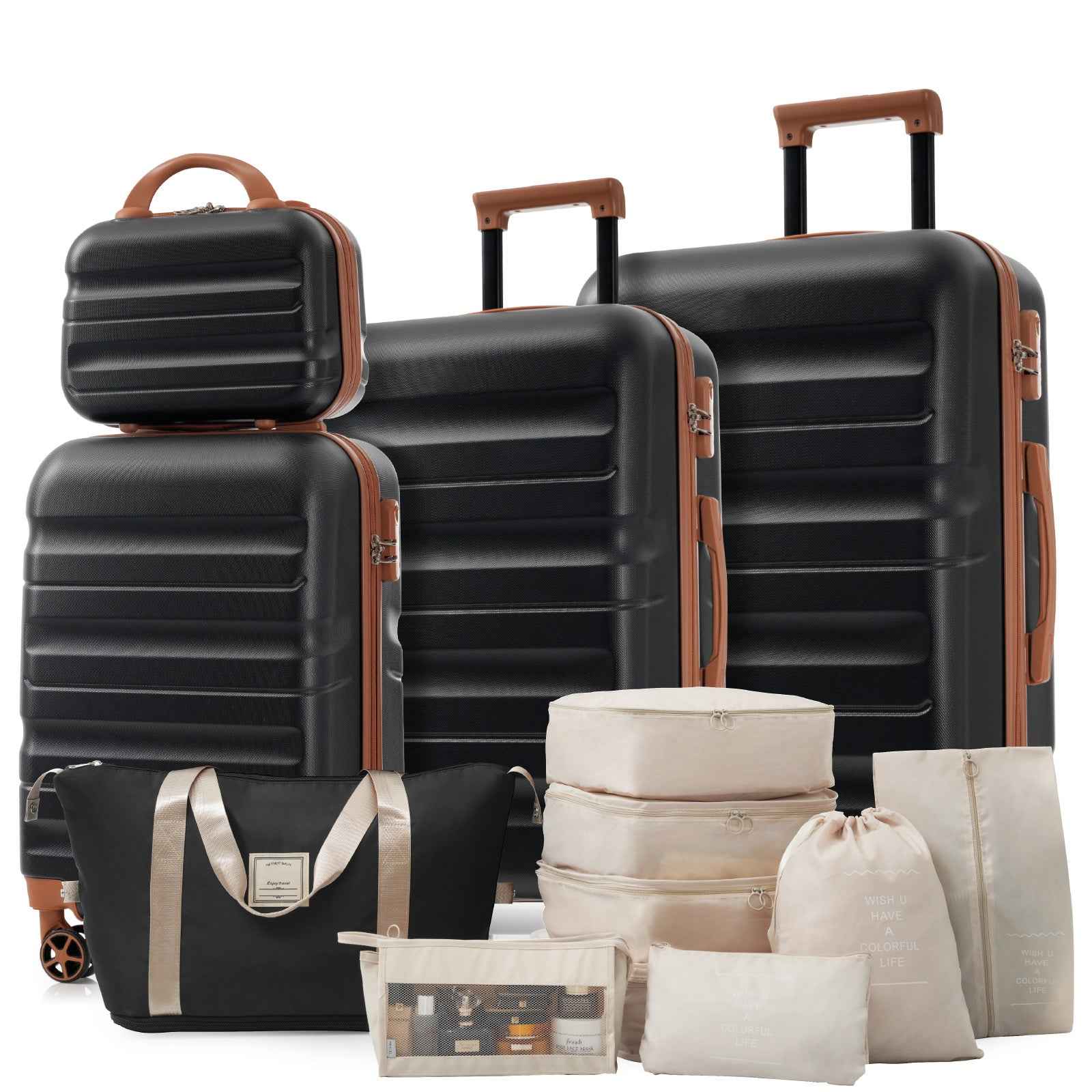 Hardshell ABS Luggage Set - Lightweight & Durable Suitcases with Dual Spinner Wheels, Carry-On & Check-In Sizes for Travel & Business