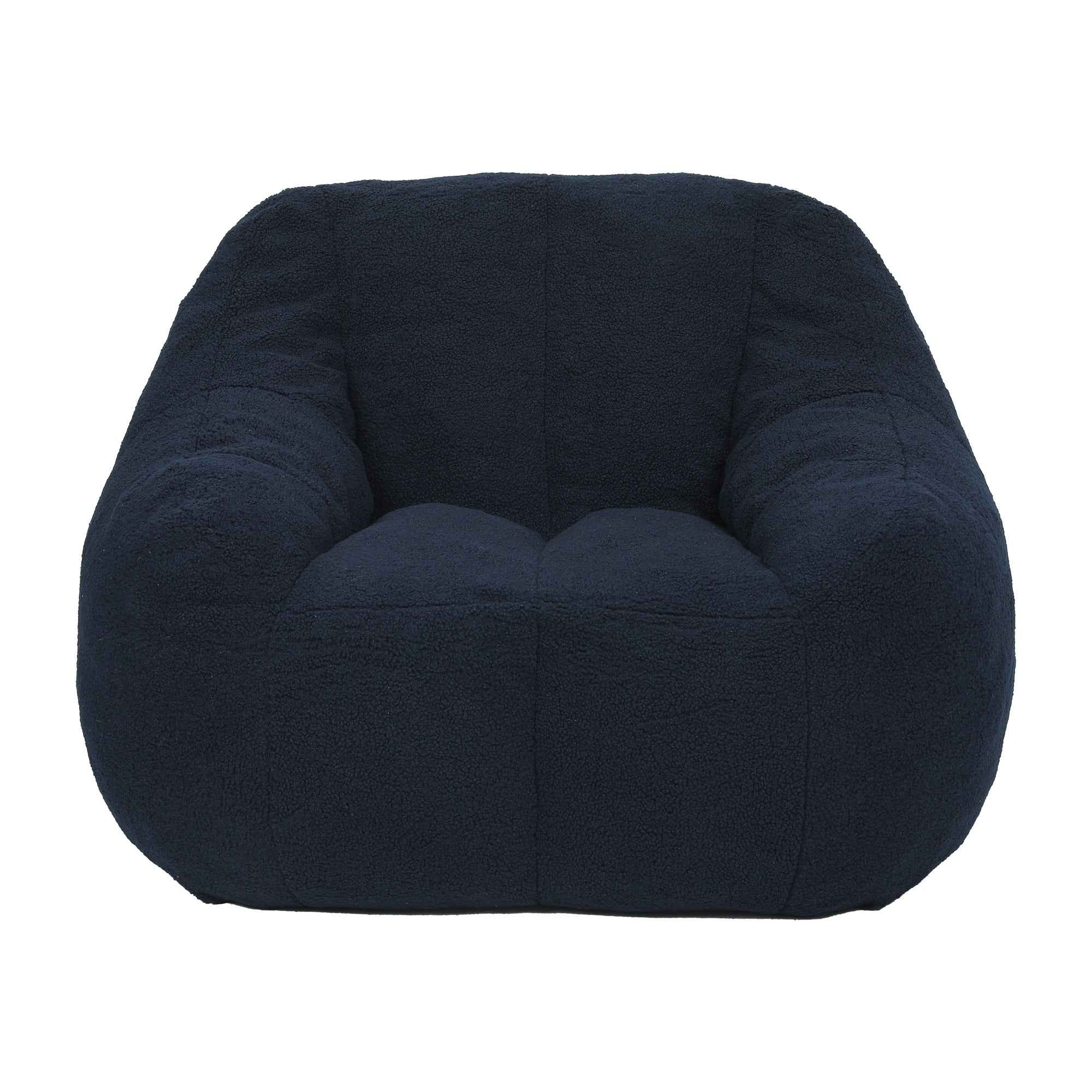 Comfy Bean Bag Chair with Memory Foam Filler – Tufted Soft Stuffed Bean Bag Sofa for Dorm, Apartment, or Living Room – Dark Blue