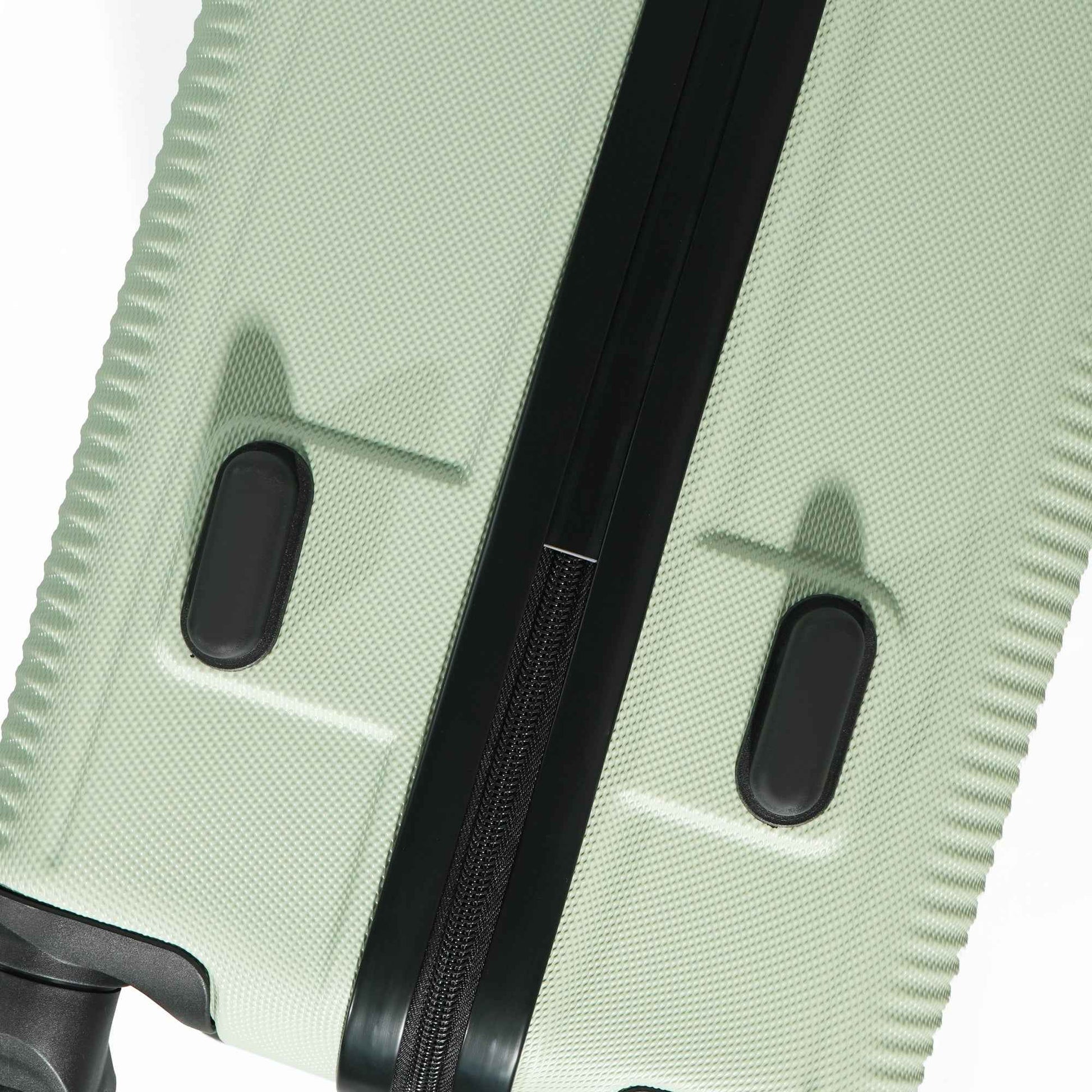 7-Piece Luggage Set ABS Lightweight & Durable Suitcase with Spinner Wheels, TSA Lock, (20/24/28), Green