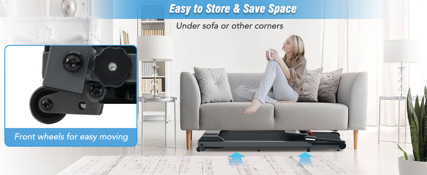 NEW Folding Treadmills Walking Pad Treadmill for Home Office -2.5HP Walking Treadmill With Incline 0.5-7.5MPH 265LBS Capacity Treadmill for Walking Running - Abrihome