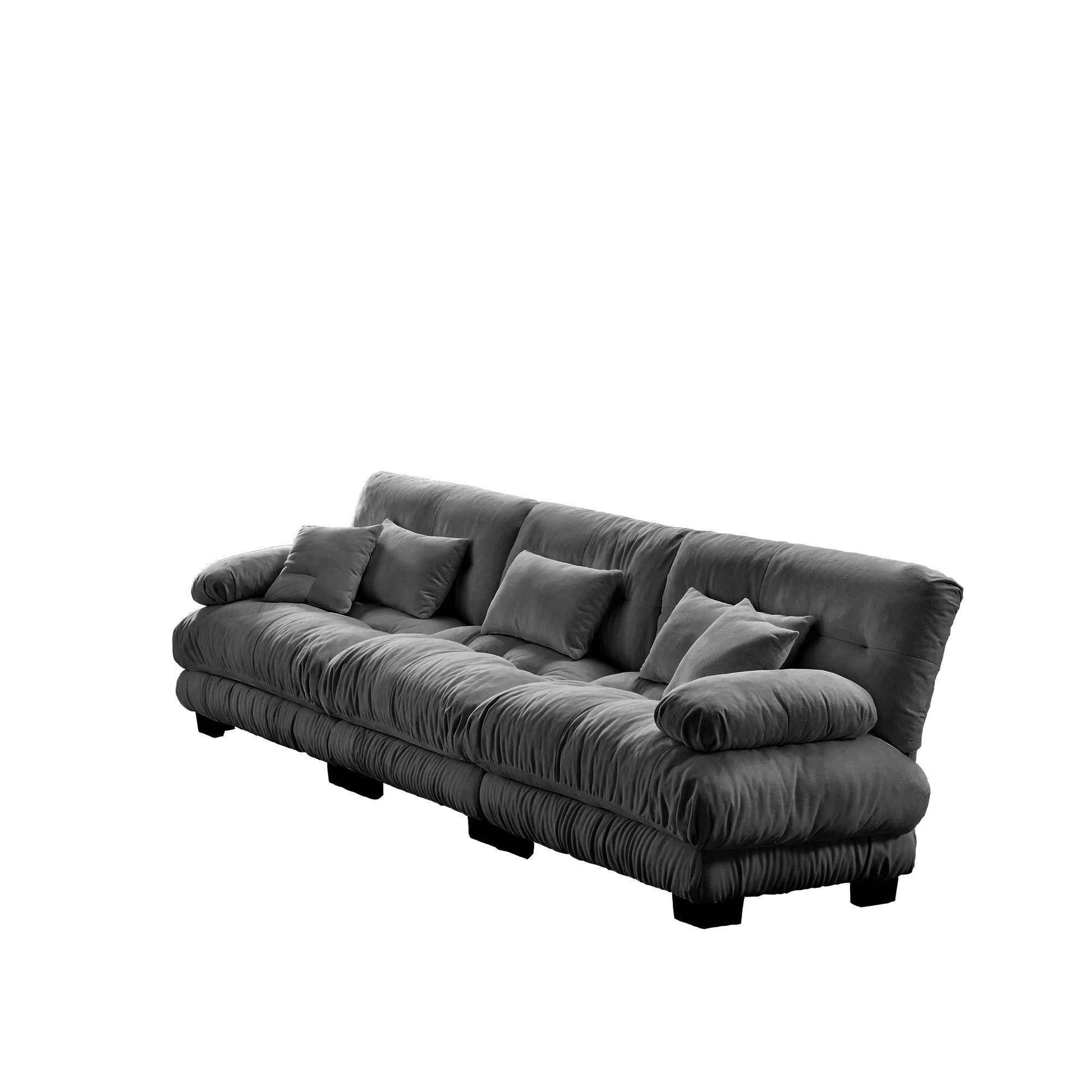 Cloud Couch 2 Seater Sofa for Living Room, Chenille 2 - Seat sofa with 2 Lumbar pillows and 2 throw pillows,Chenille Gray