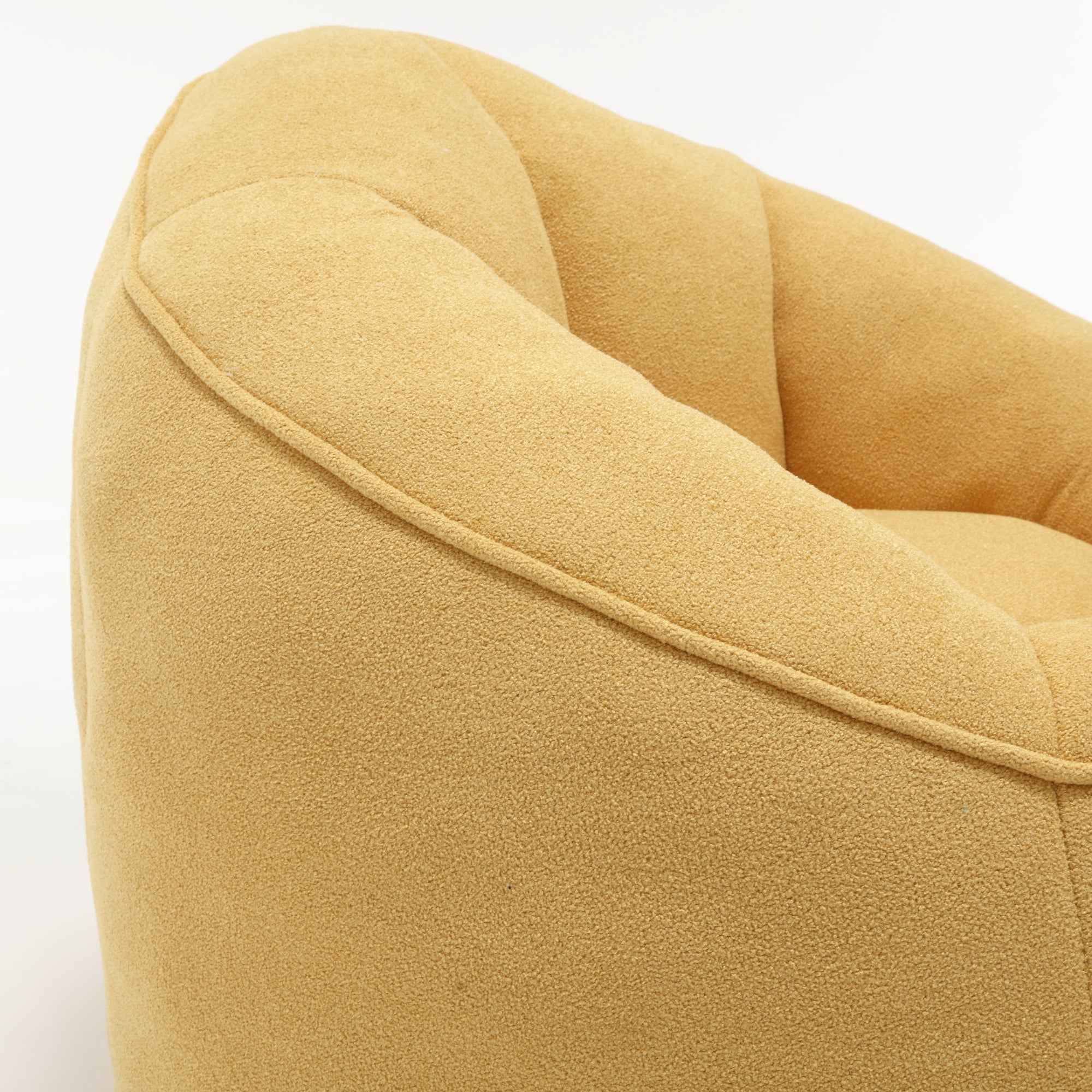 Bedding Bean Bag Sofa Chair with High-Pressure Foam and Footrest, Yellow Microfiber