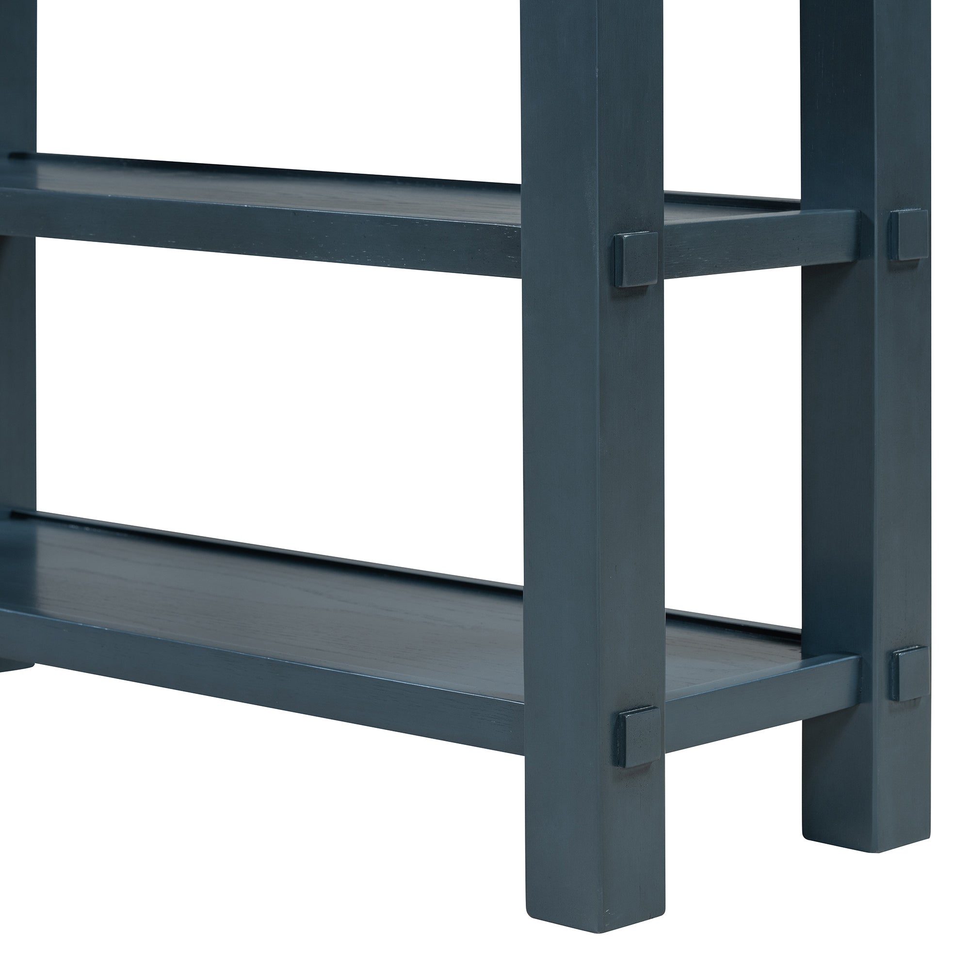 TREXM Retro Console Table with Drawer and Two Sturdy Shelves for Entryway, Living Room (Navy)