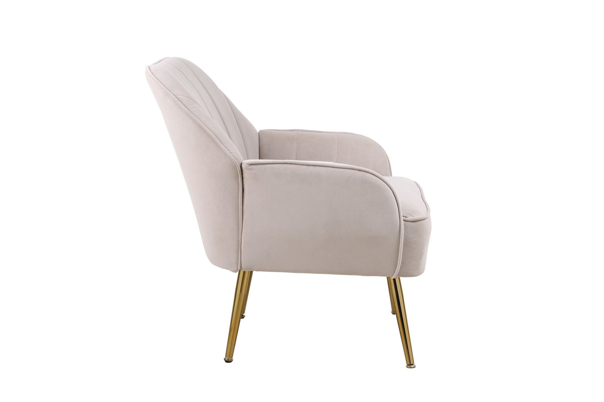 Modern Mid Century Chair velvet  Sherpa Armchair for Living Room Bedroom Office Easy Assemble(BEIGE) - Abrihome