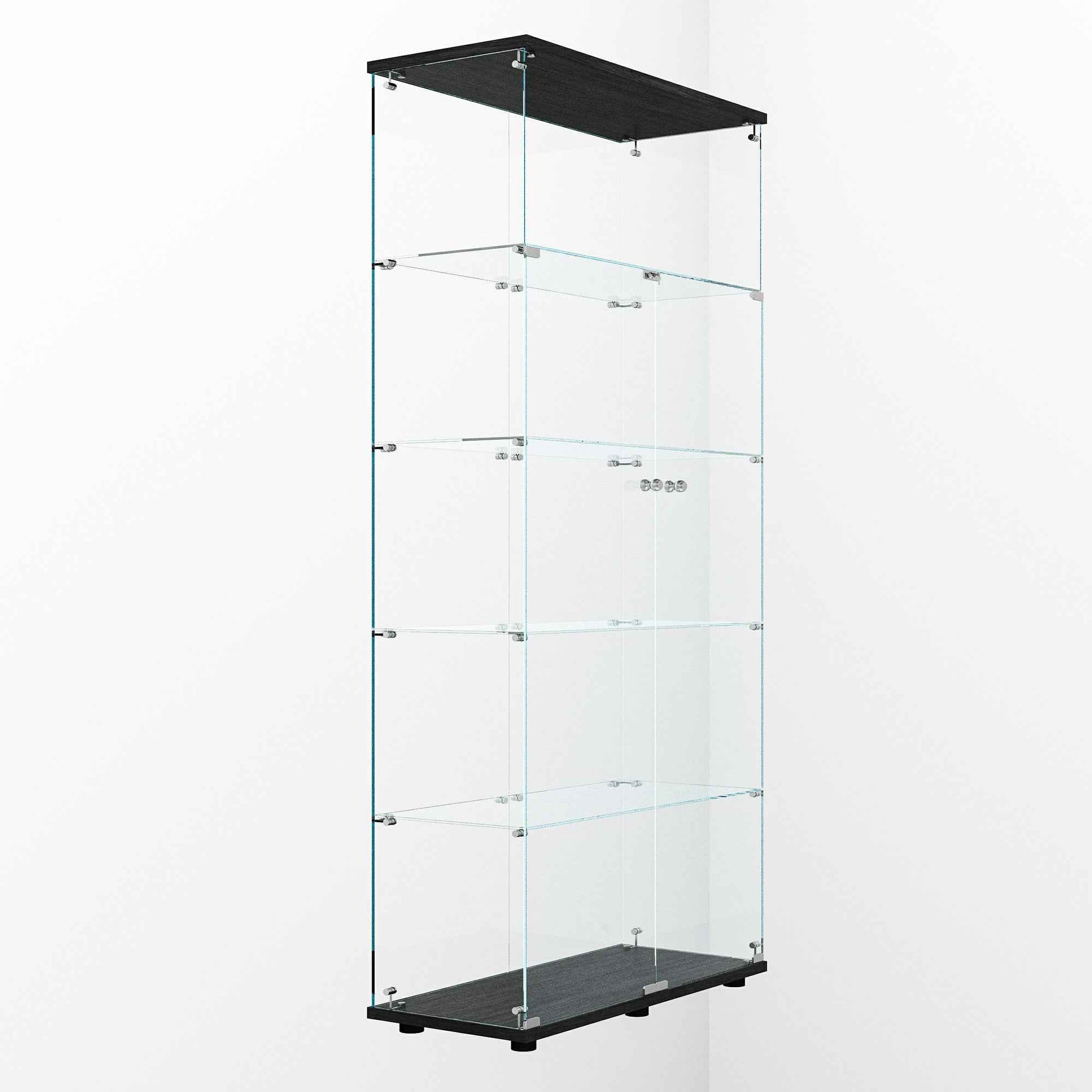 Tempered glass display cabinet,liquorcabinet,storagecabinet,filecabinet,with paipai lights,with locks,bottom equipped with adjustable feet,suitable for uneven,living room bedroom,corridor,office,black