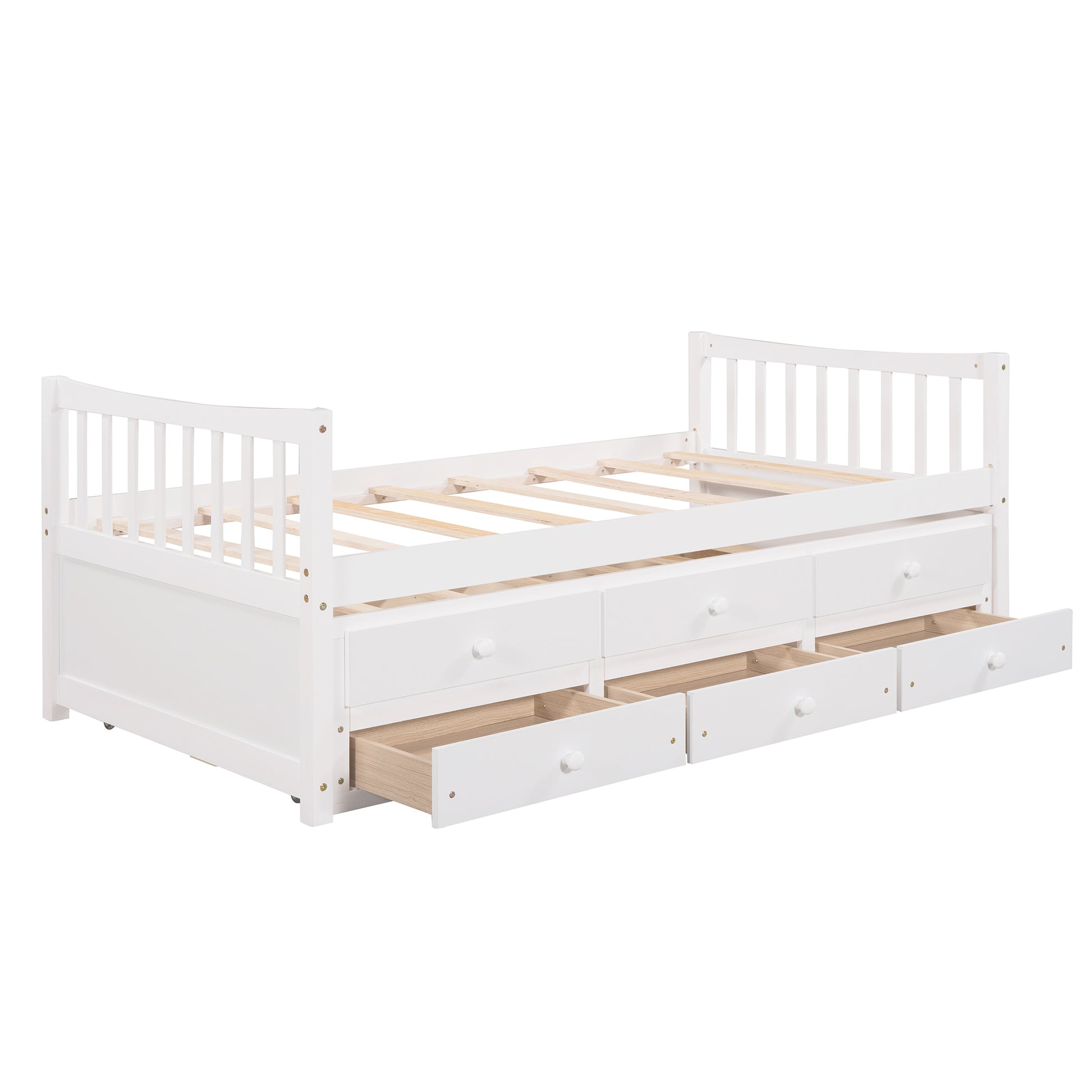 Daybed with Trundle and Drawers, Twin Size, White(OLD SKU: LP0000141KAA) - Abrihome