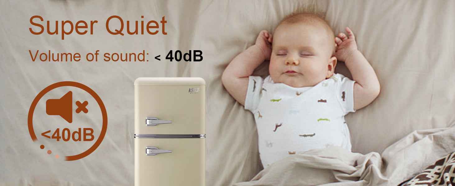 3.5Cu.Ft Compact Refrigerator Mini Fridge with Freezer, Small Refrigerator with 2 Door, 7 Level Thermostat Removable Shelves for Kitchen, Dorm, Apartment, Bar, Office, Cream