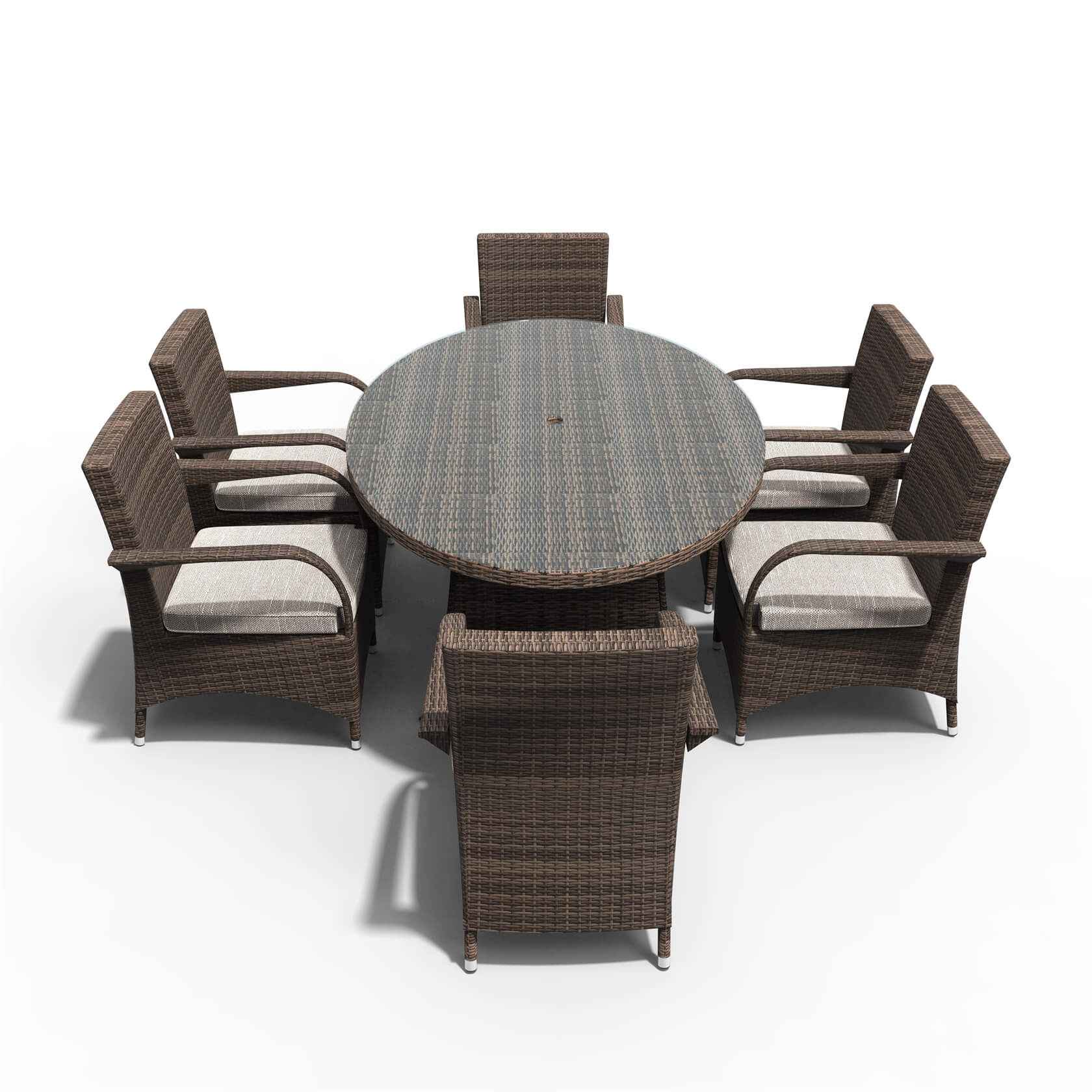 Hampton 6-Seater Outdoor Dining Set – Oval Dining Table (PAD-1713+1122)