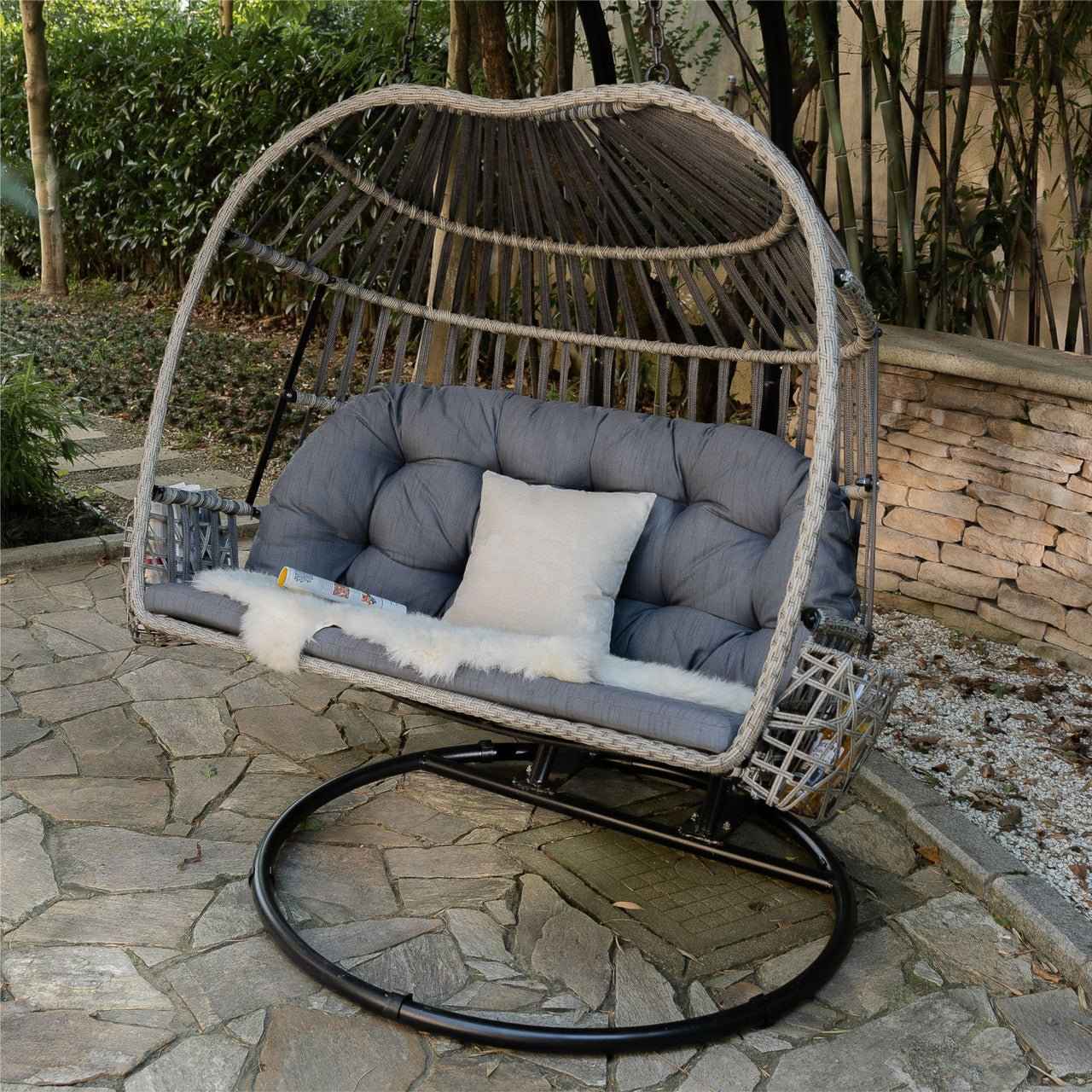 High-end Comfortable  Double Hanging Basket Chair (PAL-2120)