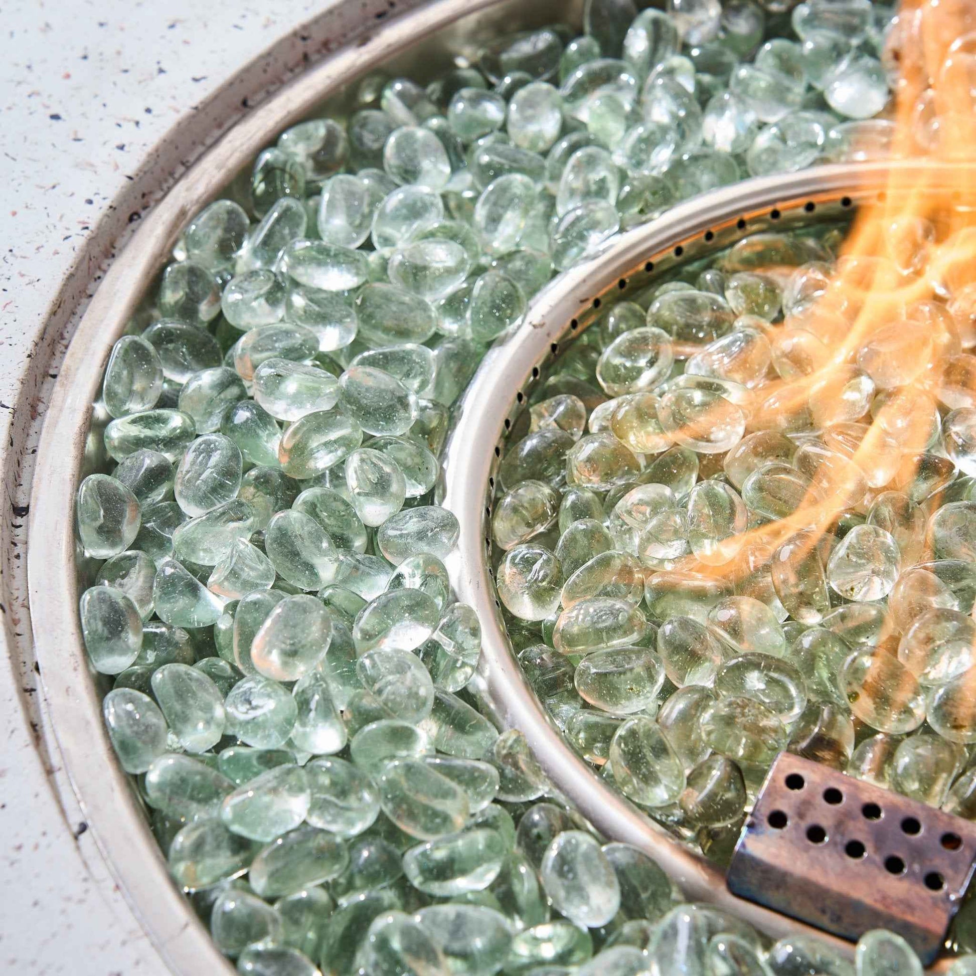 Magnesium Oxide 31" Square Fire Pit Table with Stainless Steel Burner & Glass Beads (PAG-24933TA)