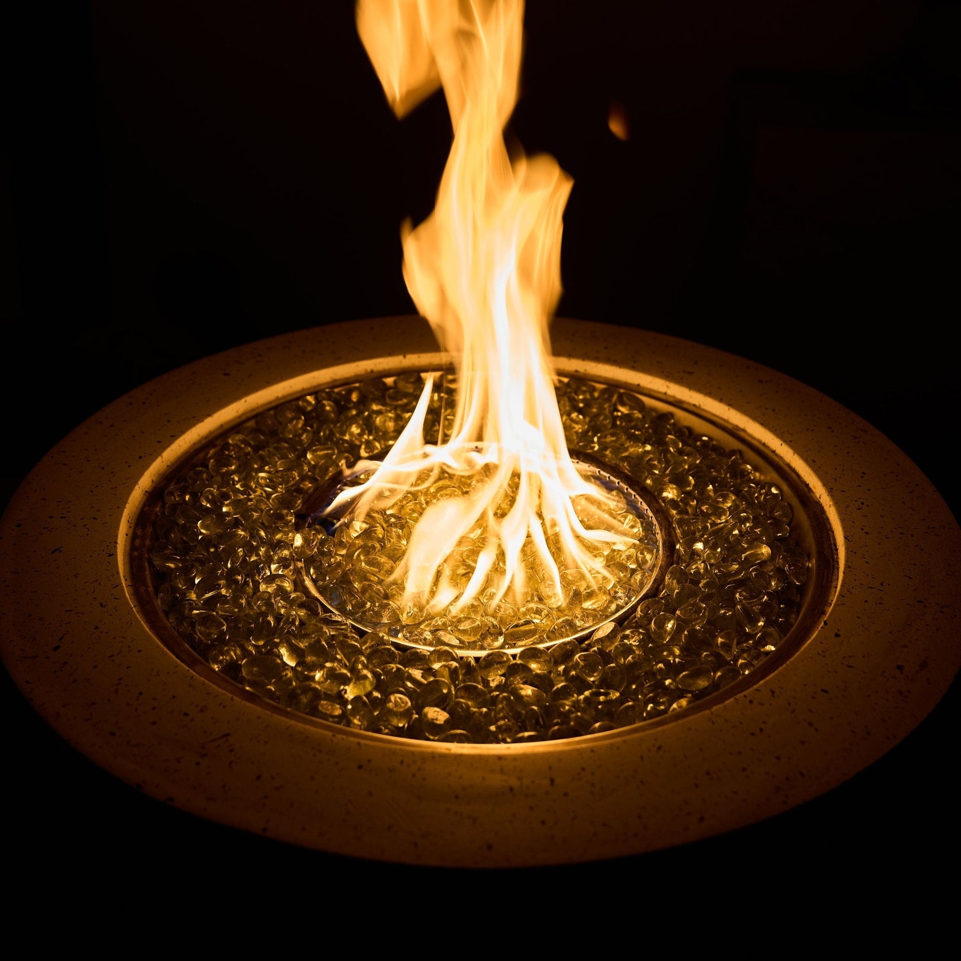 Magnesium Oxide 31" Square Fire Pit Table with Stainless Steel Burner & Glass Beads (PAG - 24933TA) - Direct Wicker
