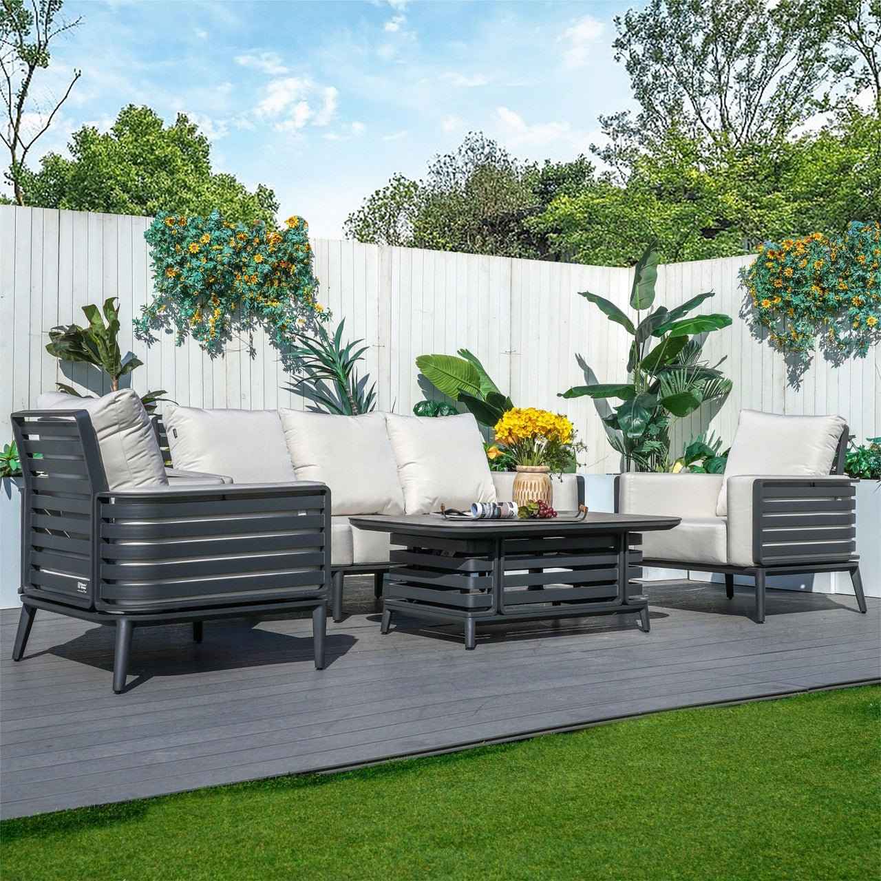 New Aluminum Exposed Tube High-End 5-Seat Sofa Set (PAS-2350TS）