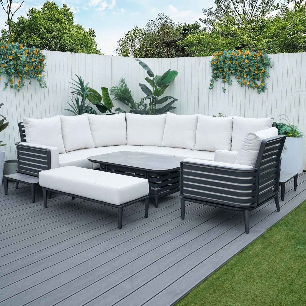 New Aluminum Exposed Tube High-End 8-Seat Sofa Set (PAS-2351+2352)