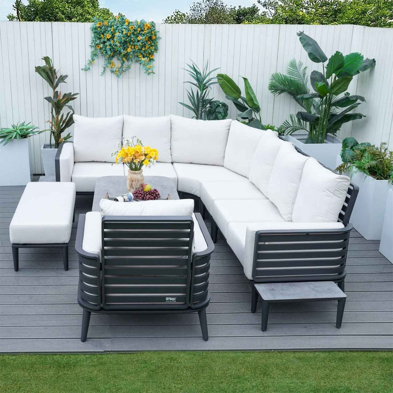 New Aluminum Exposed Tube High-End 8-Seat Sofa Set (PAS-2351+2352)
