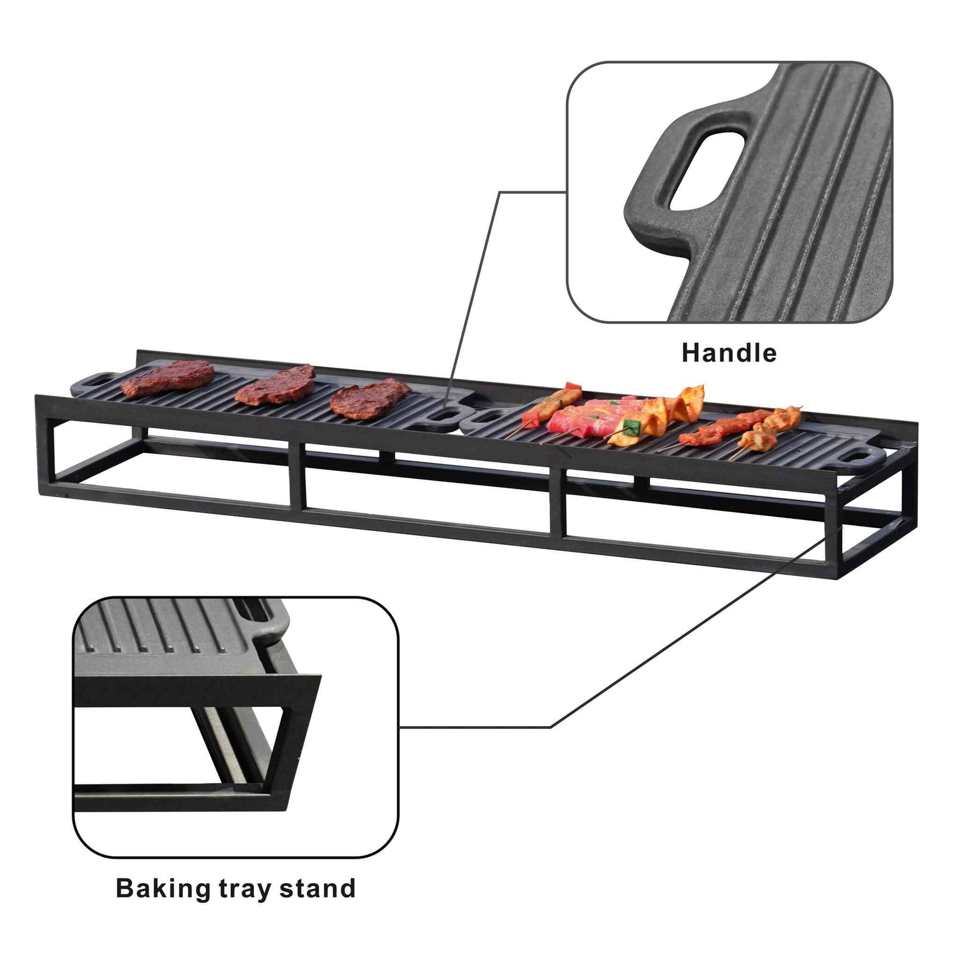 Outdoor BBQ Grill Shelf Set-Includes Grill Rack and 2 Pans for PAG-1106 Firepit Tables  (PAB-001)
