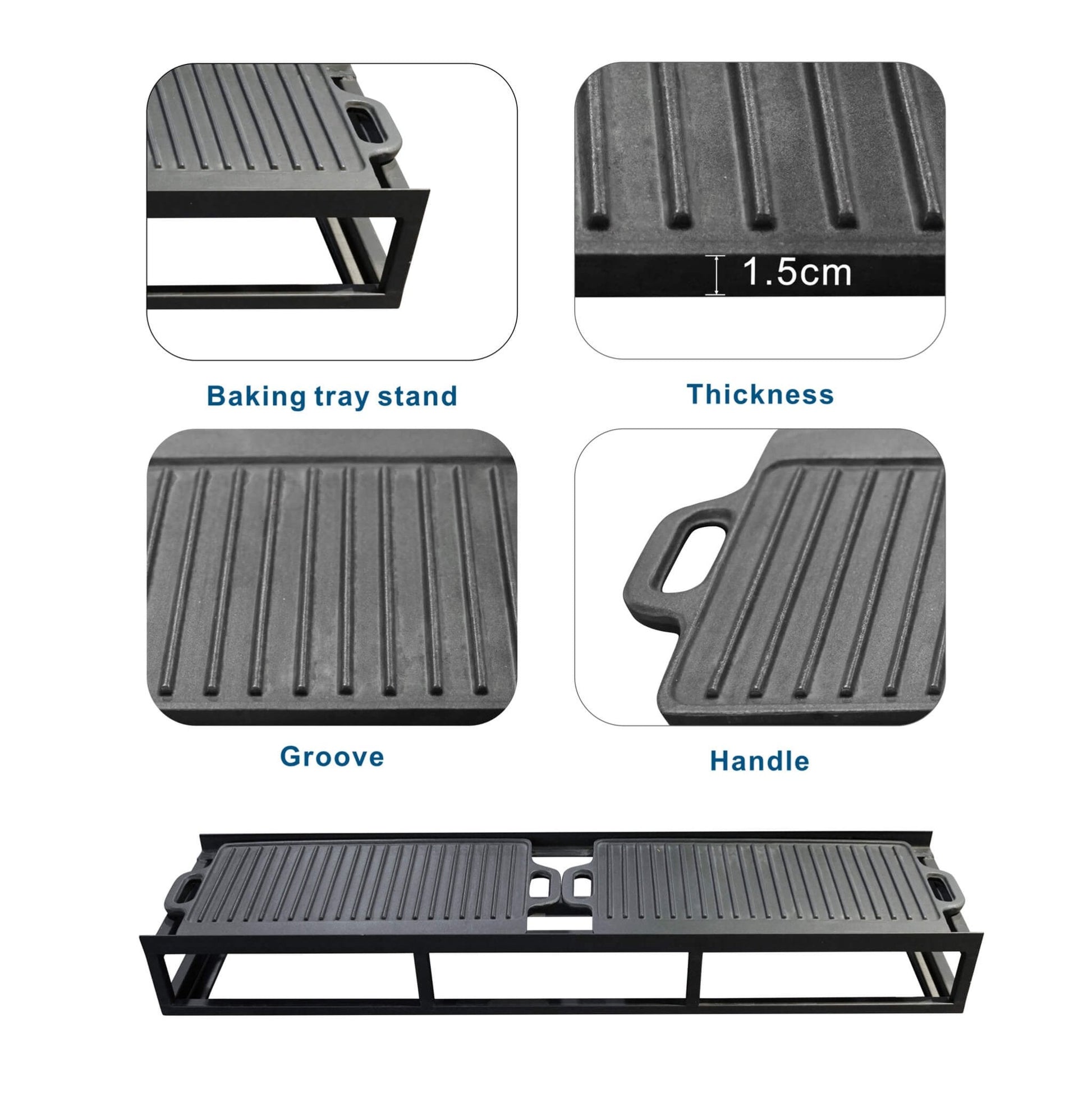Outdoor BBQ Grill Shelf Set - Includes Grill Rack and 2 Pans for PAG - 1106 Firepit Tables (PAB - 001) - Direct Wicker