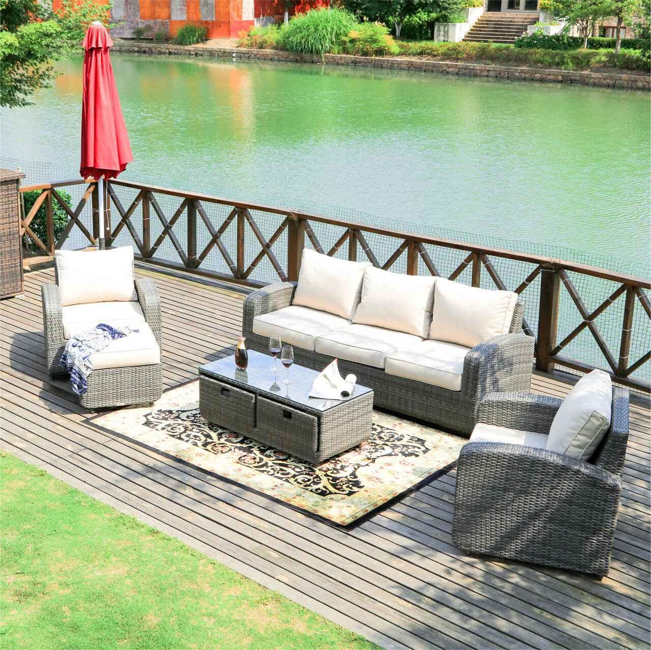 Outdoor Conversation 5-Seater Sofa Set (PAS-1515)