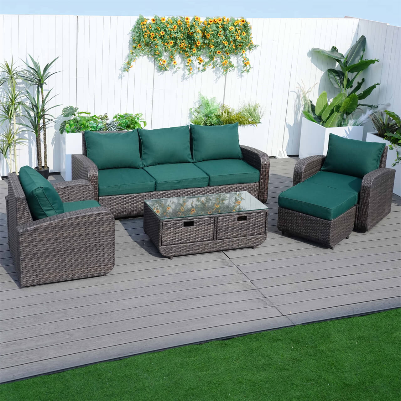 Outdoor Conversation 5 - Seater Sofa Set (PAS - 1515) - Direct Wicker