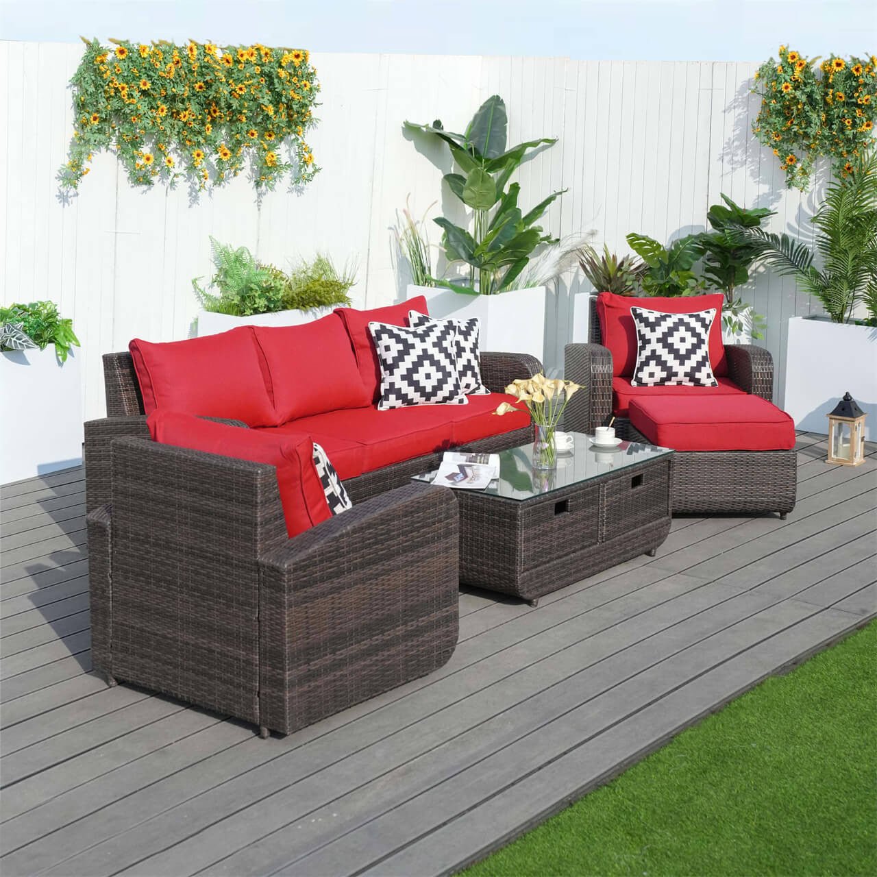 Outdoor Conversation 5 - Seater Sofa Set (PAS - 1515) - Direct Wicker
