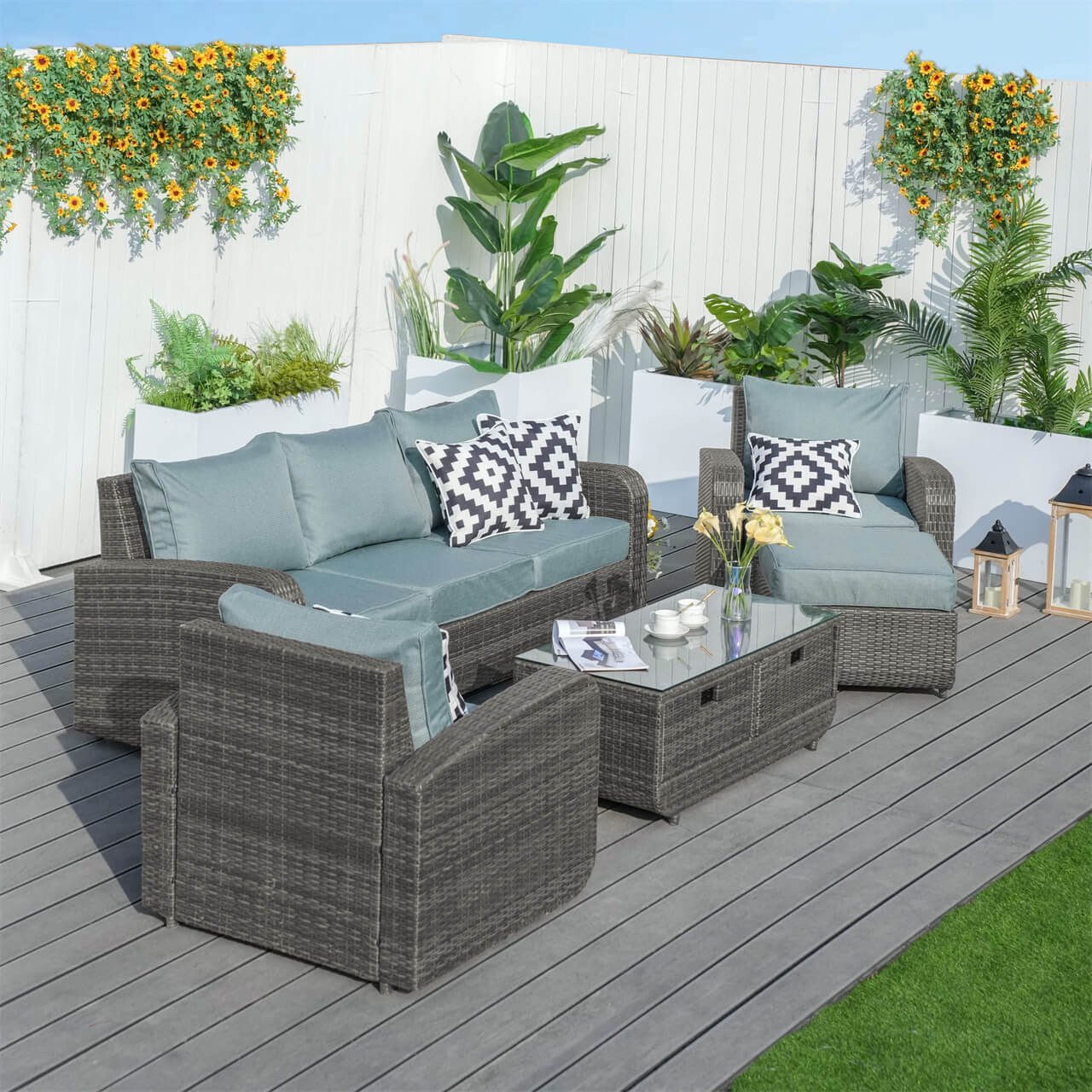 Outdoor Conversation 5 - Seater Sofa Set (PAS - 1515) - Direct Wicker