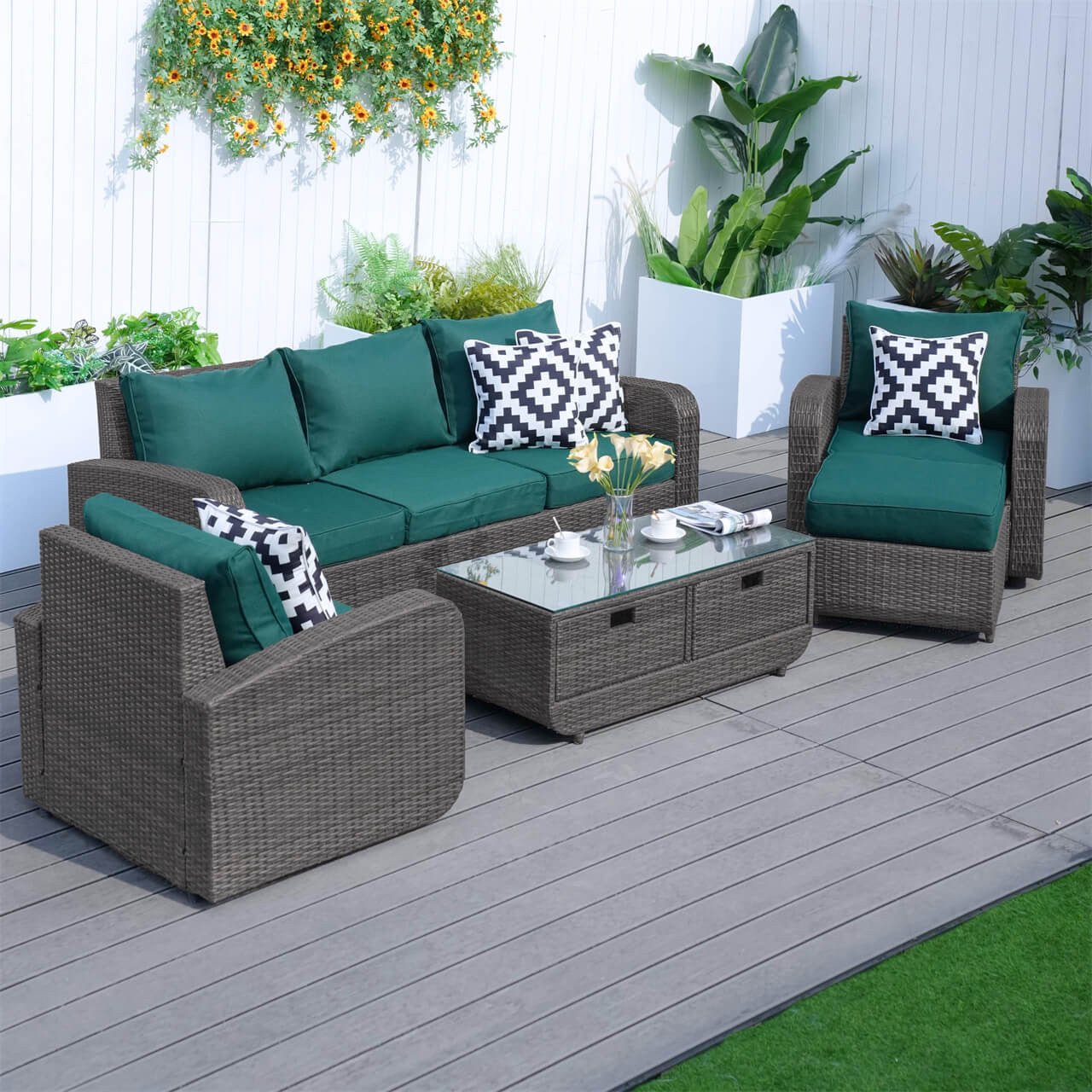 Outdoor Conversation 5 - Seater Sofa Set (PAS - 1515) - Direct Wicker