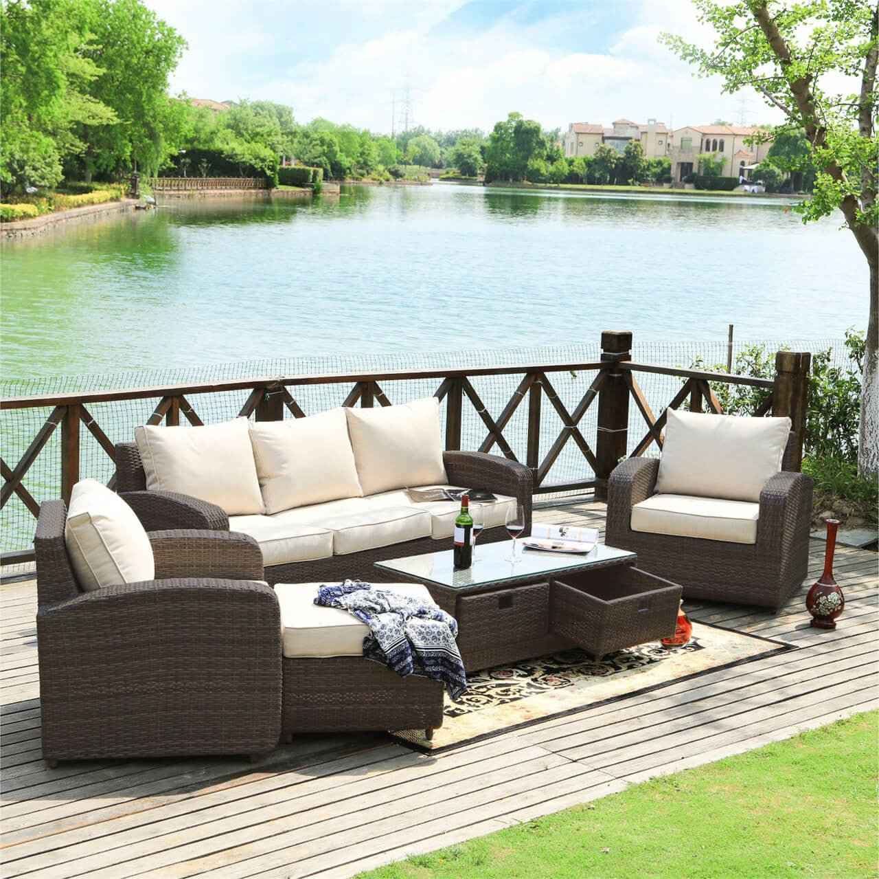 Outdoor Conversation 5-Seater Sofa Set (PAS-1515)