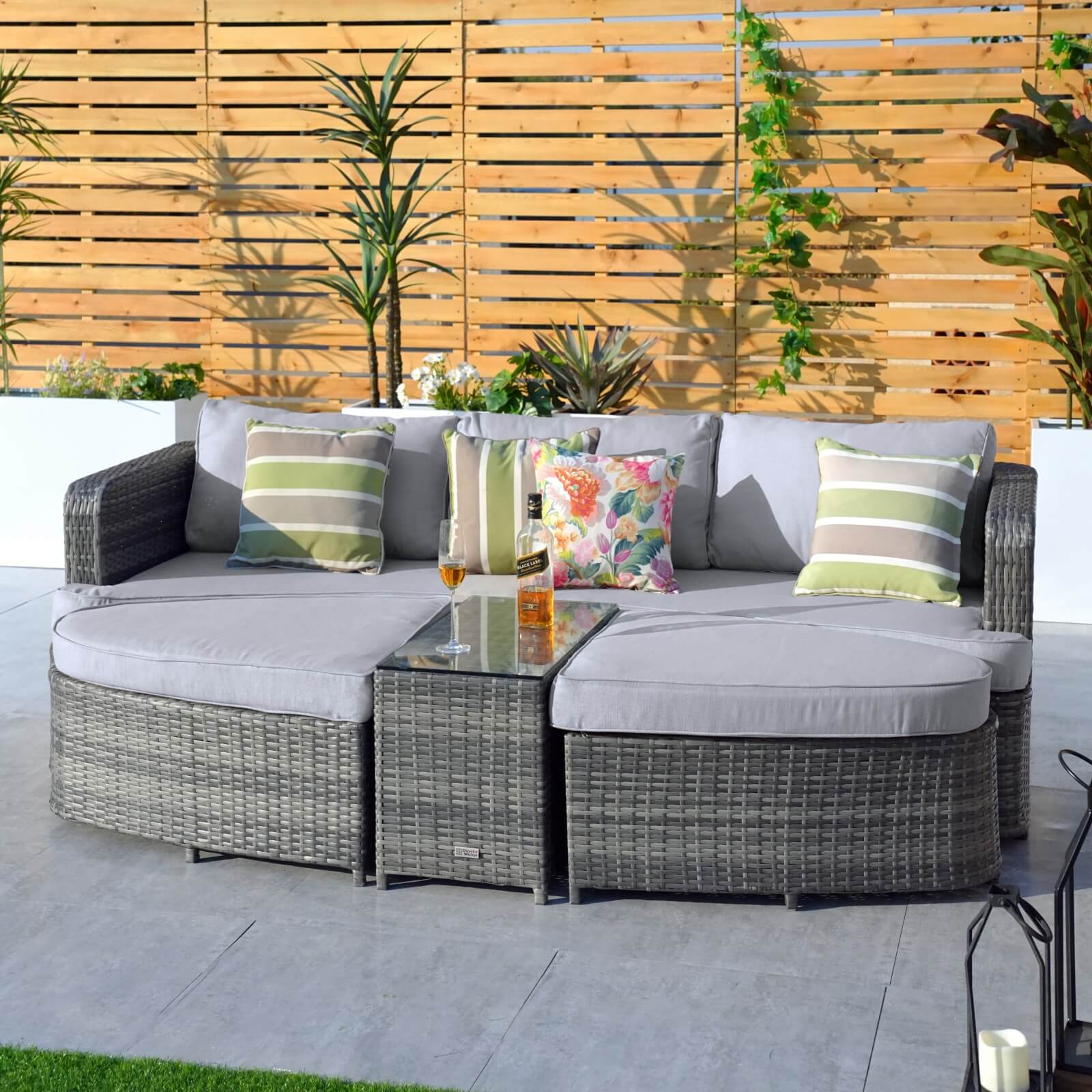 Outdoor Daybed, Rattan Furniture Set, High-Quality Aluminum Daybed (PAL-1202) - Direct Wicker