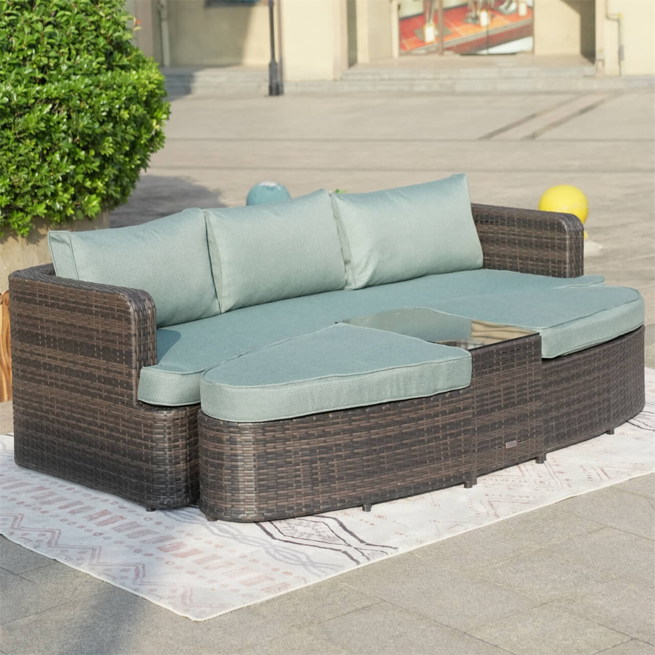Outdoor Daybed, Rattan Furniture Set, High-Quality Aluminum Daybed (PAL-1202) - Direct Wicker
